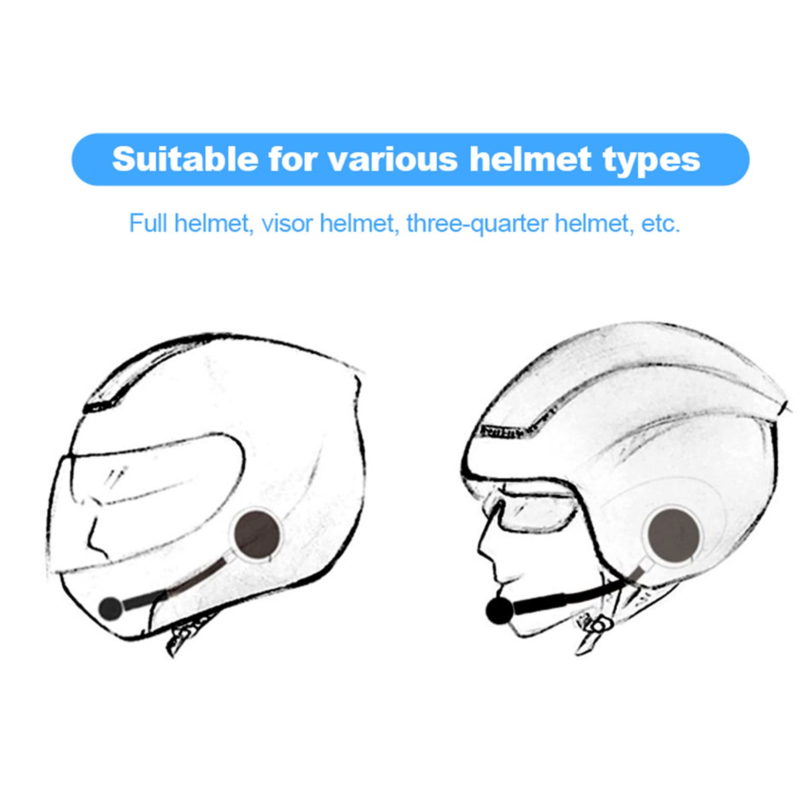 Heaveant Bluetooth Motorcycle Helmet Headset Kit - Wireless Hands-Free Communication System for Riders with Remote Control (Black) | Perfect for Long-Distance Touring, Group Riding & GPS Navigation