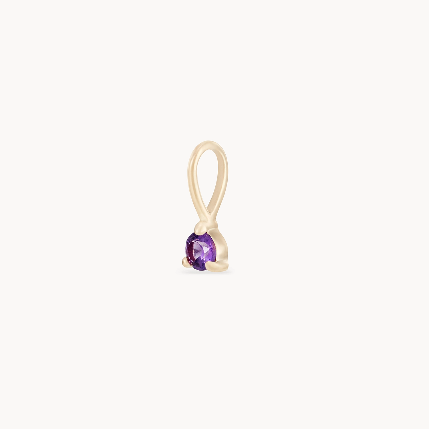10K Yellow Gold Amethyst February Birthstone Charm - Perfect for Necklaces, Bracelets & Gift Giving