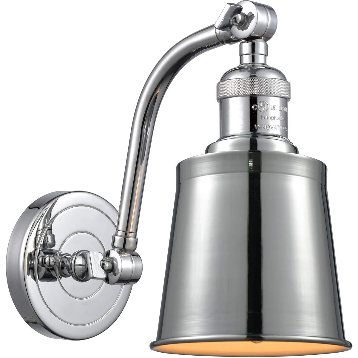 Vintage Dimmable LED Wall Sconce Light Fixture - Polished Chrome Finish - 1 Light Bathroom Vanity or Bedroom Night Light - Energy Efficient Indoor Lighting for Home Decor