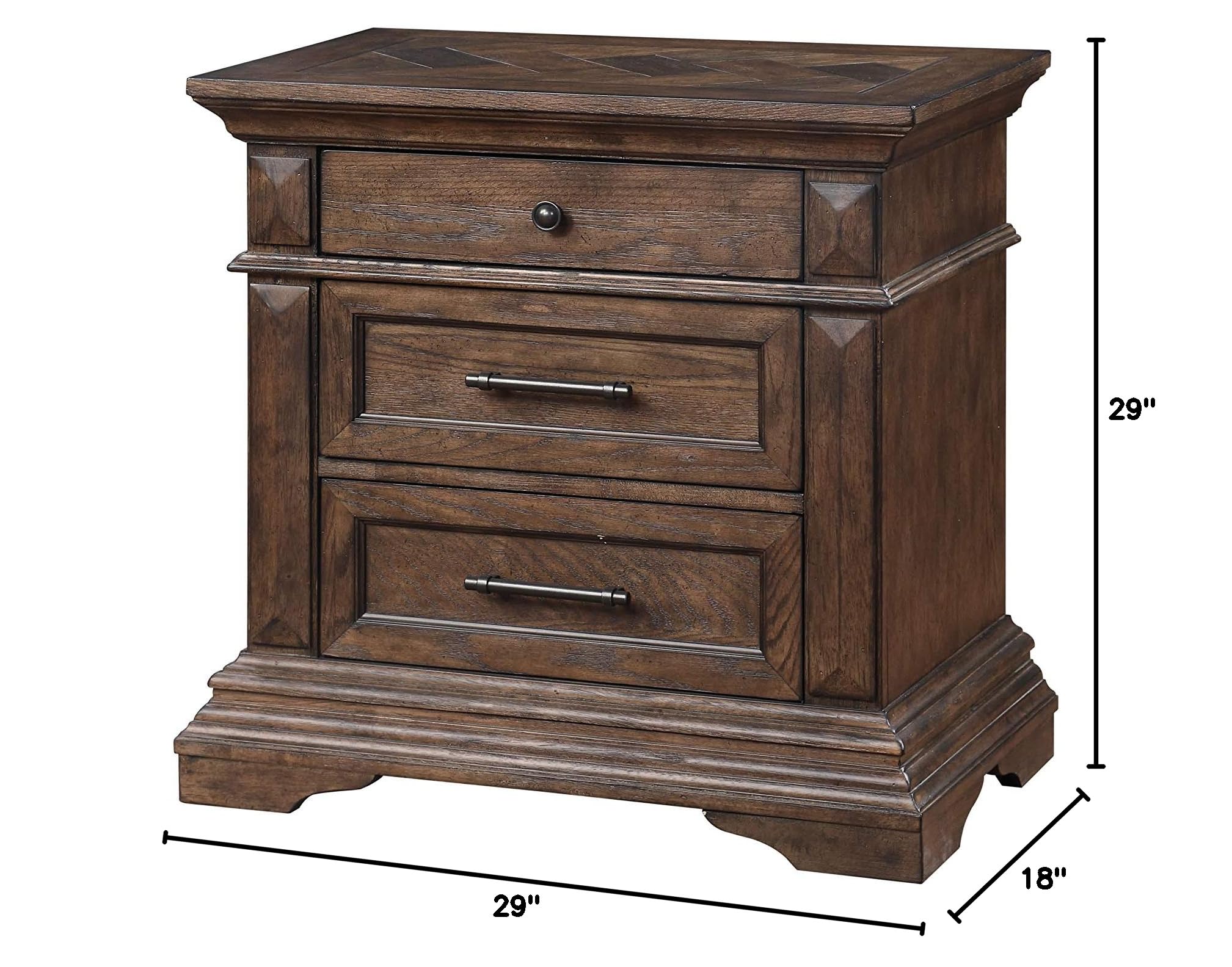 New Classic Furniture Mar Vista Nightstand - Solid Walnut Wood Bedside Table for Bedroom, Living Room & Guest Room | Stylish Storage with Drawer & Shelf