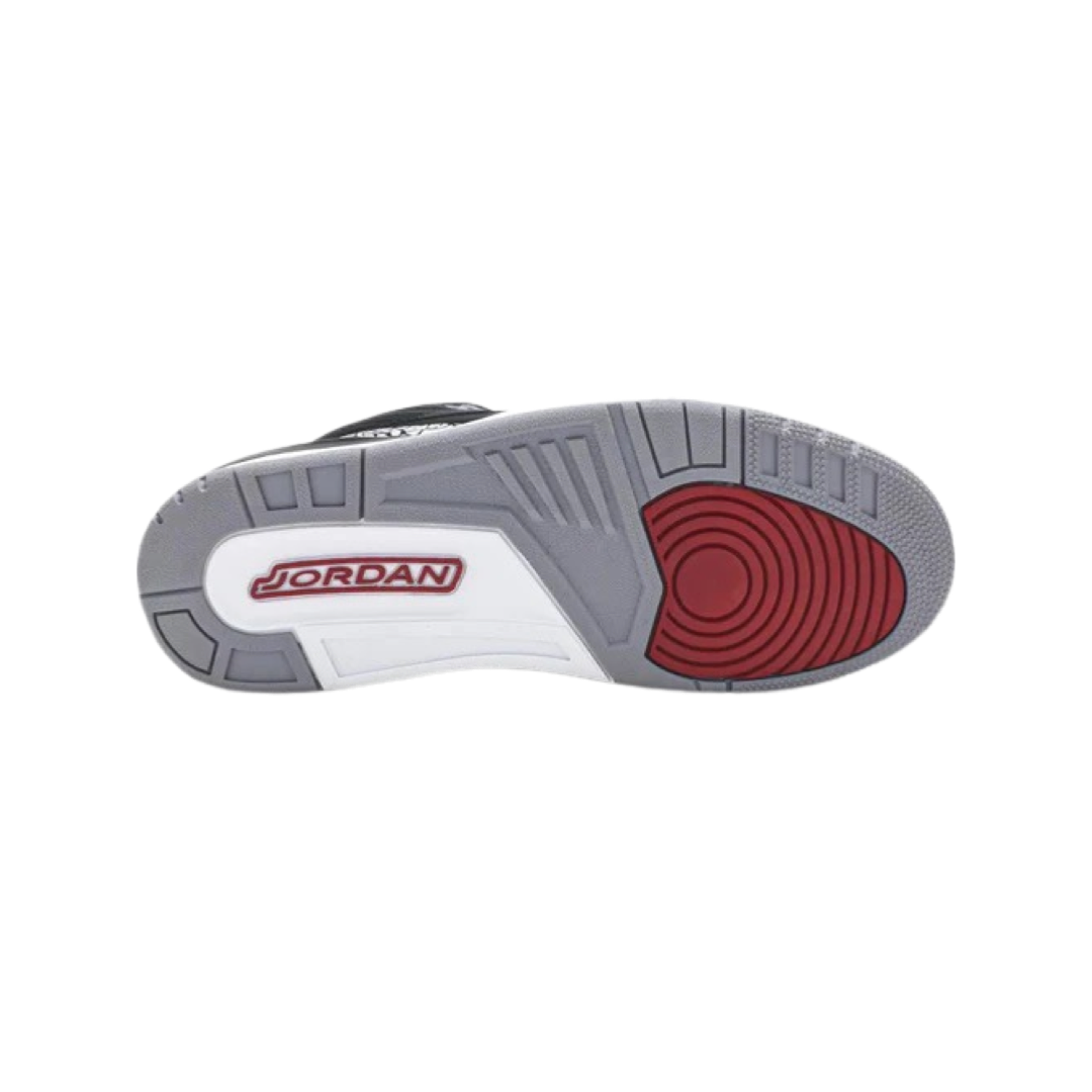 Air Jordan 3 Retro Sneakers - Black Cement Grey with Varsity Red Accents (2011 Edition) | Men's Basketball Shoes for Streetwear & Casual Outfits