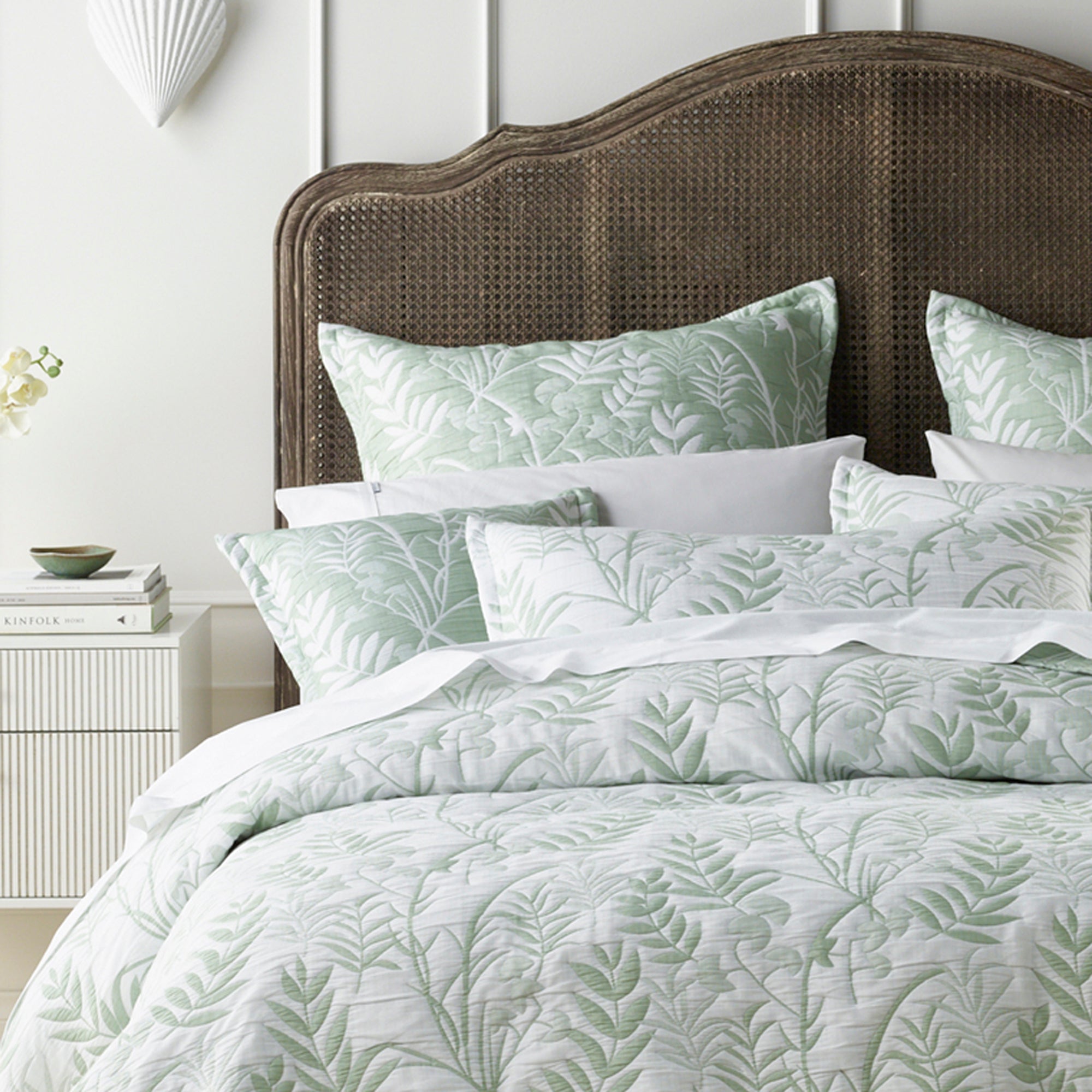 Eden Sage Bedspread Set By Bianca - Queen Size Luxury Bedding Set with Matching Pillow Shams, Soft Microfiber Comforter for Cozy Bedroom Decor | Perfect for Master Bedroom, Guest Room & Airbnb Stays