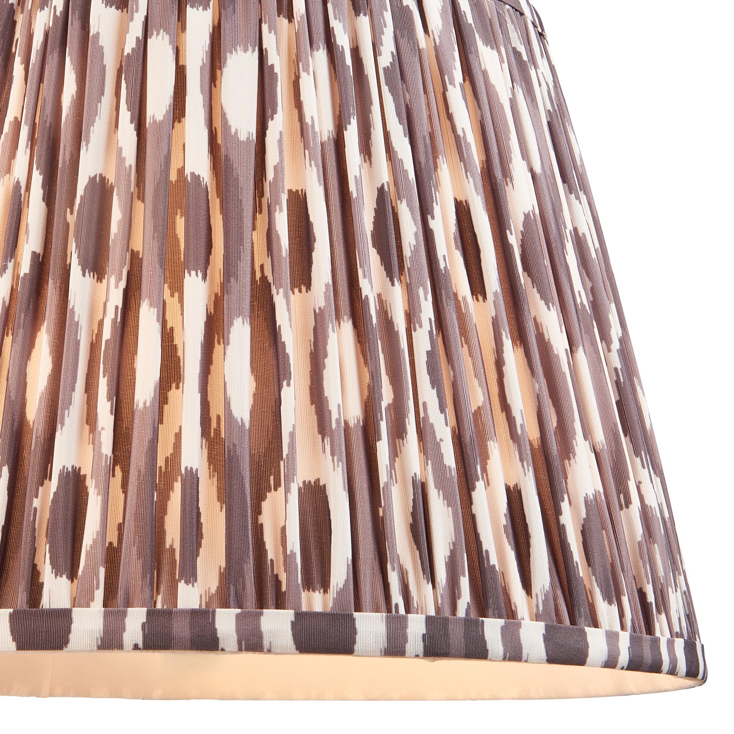 Borello Ivory Ceramic Table Lamp with Ikat 35cm Pearl Grey Shade - Elegant Home Decor for Living Room, Bedroom & Office Lighting