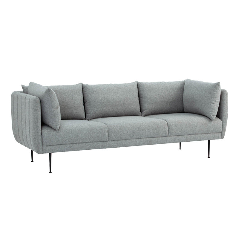 SUPRA 3-Seater Sofa in Pale Silver - Modern Living Room Furniture for Small Spaces & Apartments