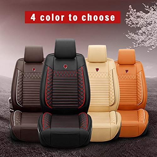 Surekit Custom PU Leather Car Seat Covers for SEAT Ateca Arona Ibiza Leon Toledo - 5-Seat Luxury Cushion Cover Set (Black & Red) | Durable Protection & Stylish Upgrade for Your Car Interior