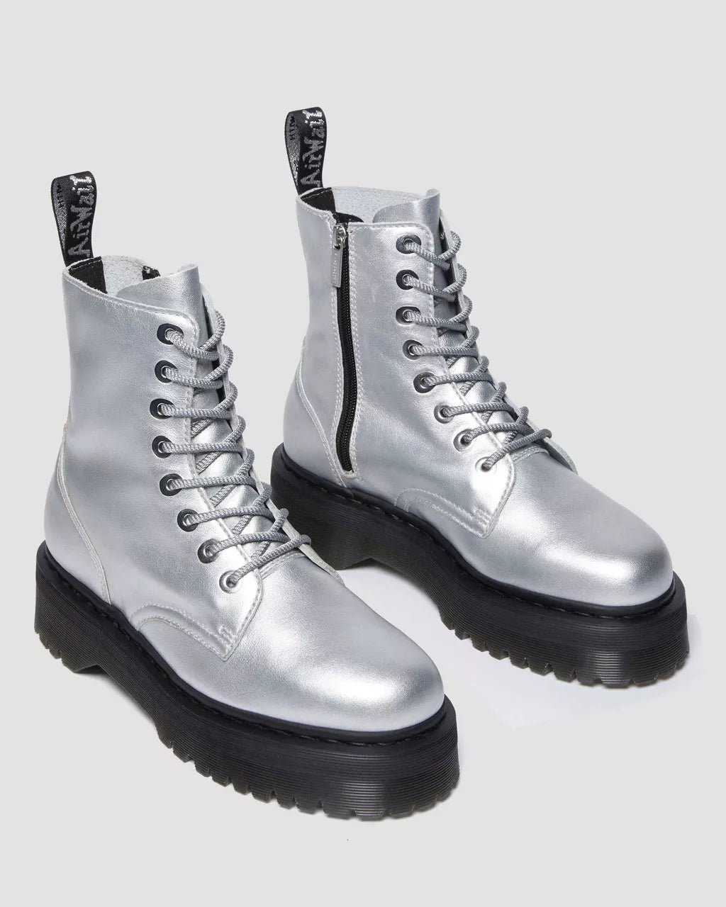 Dr. Martens Jadon Metallic Leather Platform Boots for Women - Chunky Heel, Punk Style, Comfortable & Durable - Perfect for Concerts, Festivals & Streetwear Fashion
