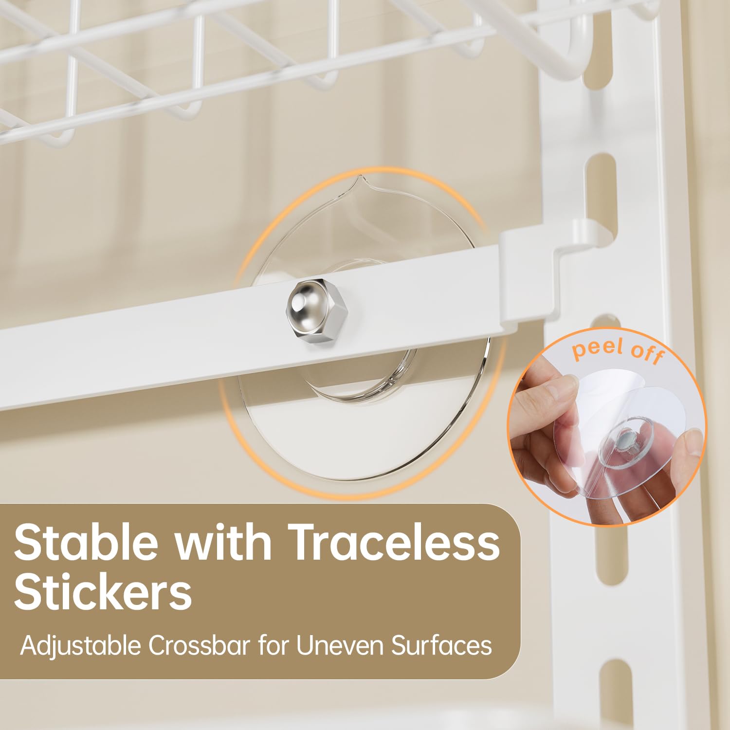 8-Tier Adjustable Hanging Spice Rack Organizer - Over The Door Cabinet Storage Shelf for Kitchen, Pantry, Bathroom & Laundry Room | Space-Saving Metal Shelf Organizer | Perfect for Spices, Toiletries & Cleaning Supplies (White)