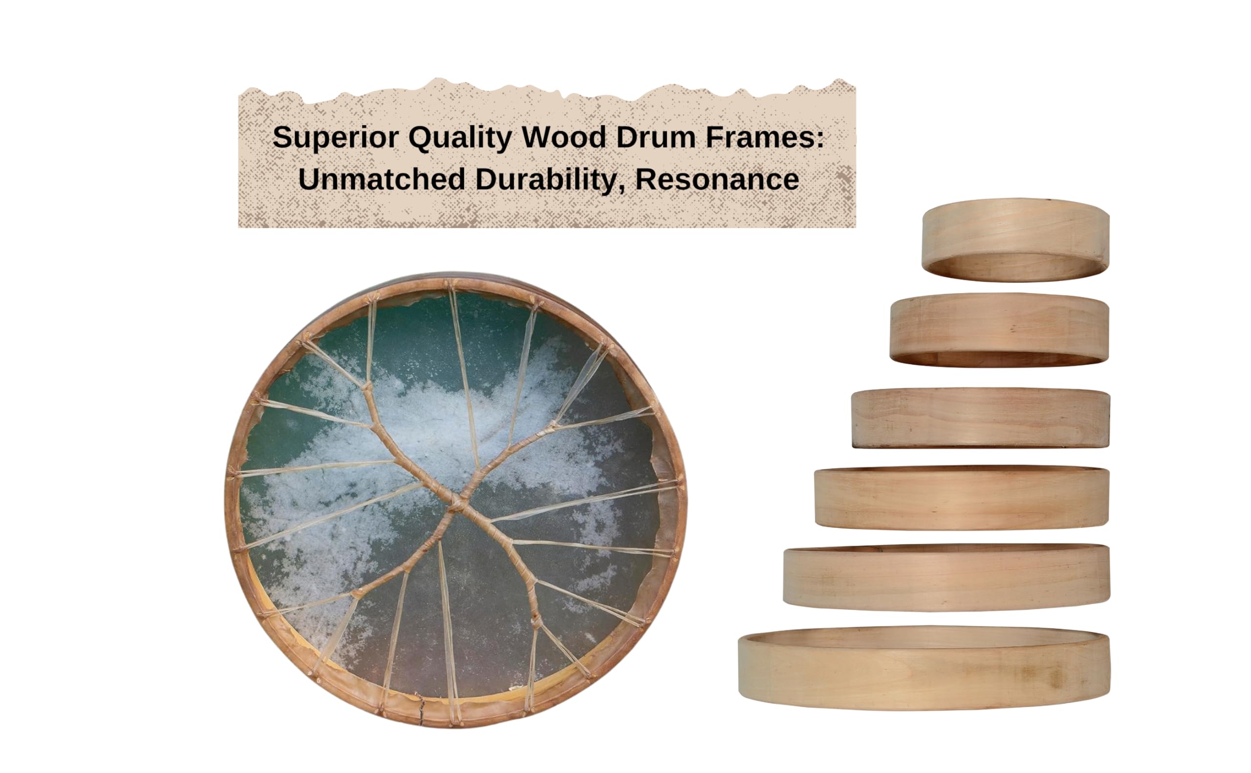 ARAW 18-Inch Shamanic Native Cedar Wood Drum Hoop - 3 Inch Depth Handcrafted Frame for Rituals, Meditation & Healing Ceremonies | Perfect for Sound Therapy & Spiritual Practices