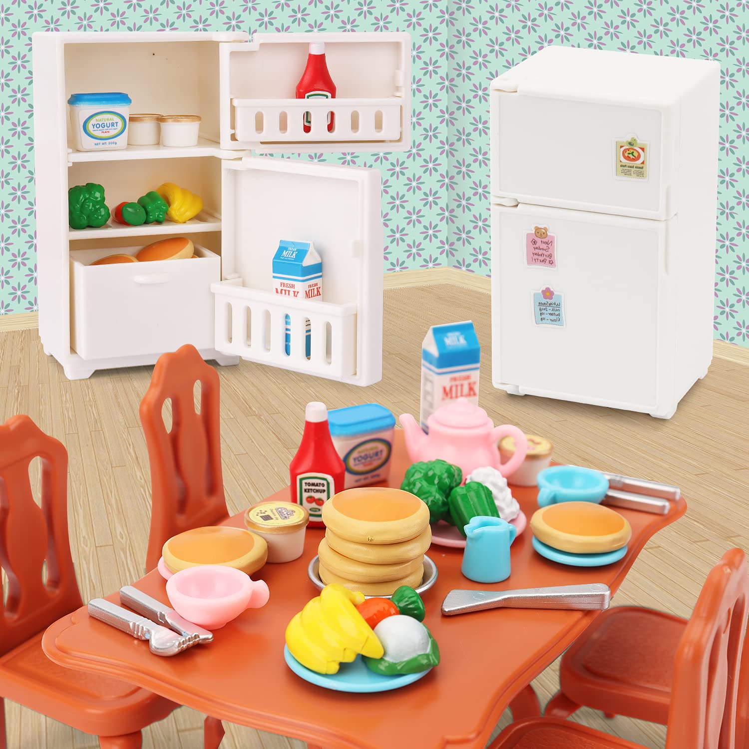 **Miniature Dollhouse Furniture Set - Dining Room Accessories for Kids Pretend Play, Ages 3+ | Perfect for Boys & Girls Toy Houses & Imaginative Playtime**