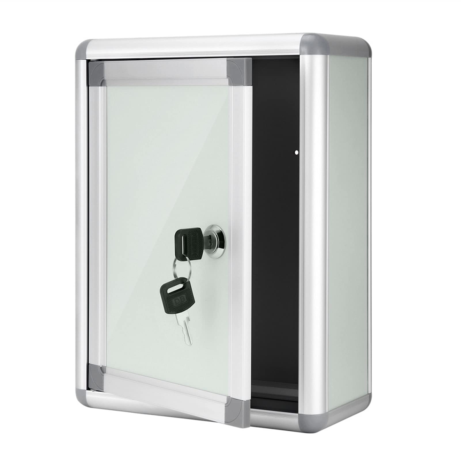 Lockable Wall-Mounted Suggestion Box - Aluminum Alloy Mailbox for Feedback & Complaints (Silver) - Perfect for Offices, Schools, and Public Spaces