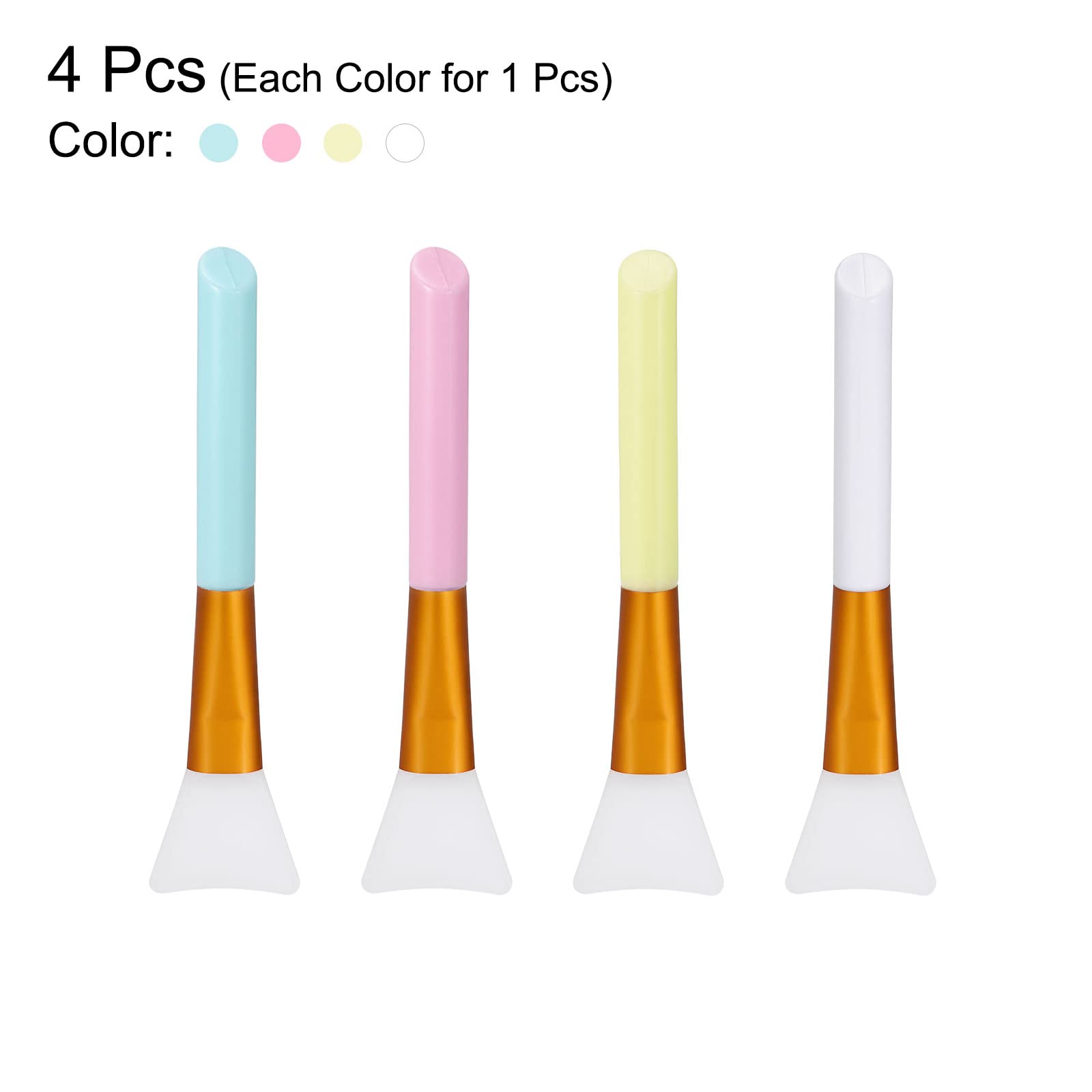 Meccanixity Silicone Epoxy Brushes Set of 4 - Pink, Blue, White & Yellow DIY Applicator Tools for Epoxy Resin Tumbler Making, Jewelry Crafting & Art Projects - Perfect for Resin Art, DIY Coasters & Creative Crafts