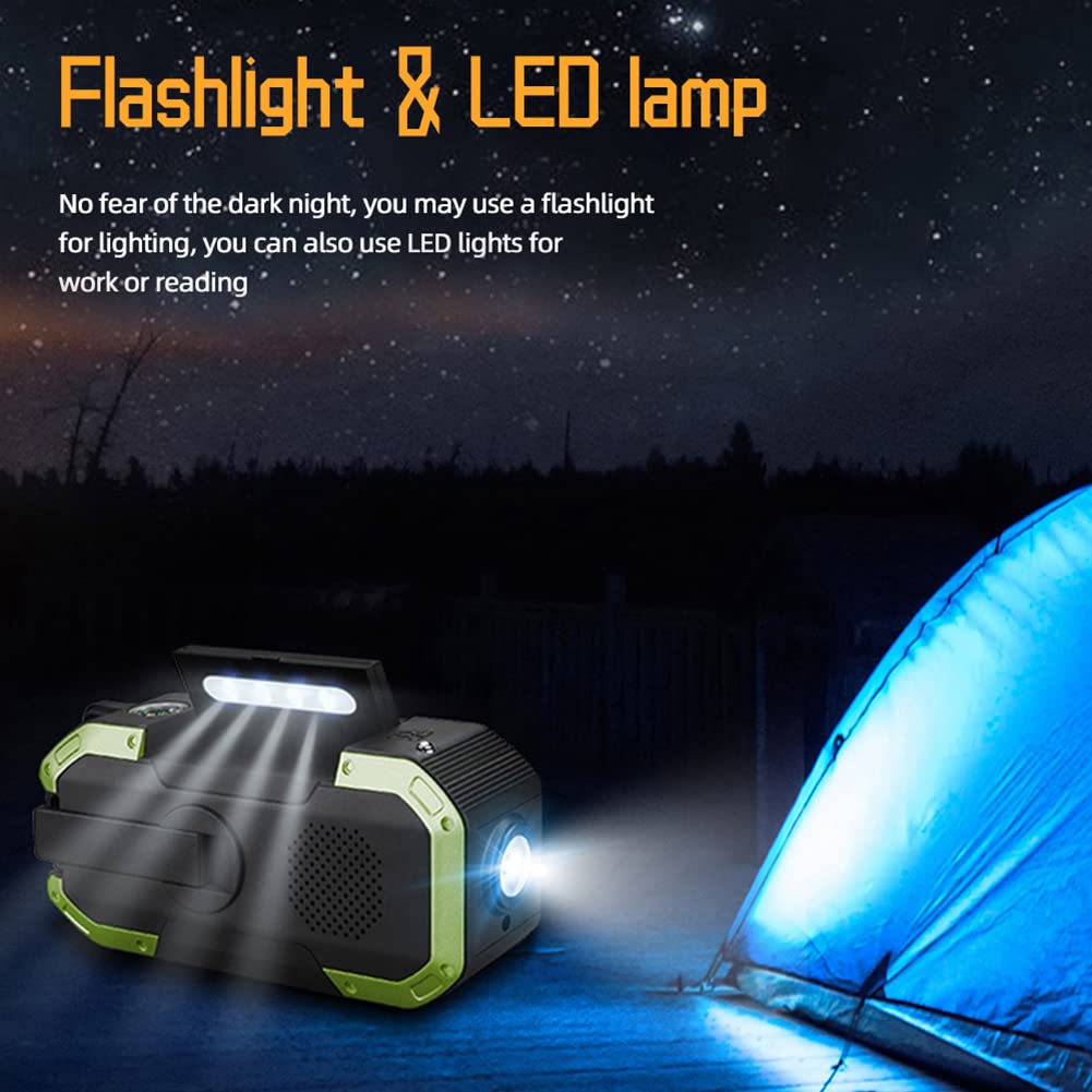 Wind Up Solar Radio - Hand Crank & Solar Powered DAB/FM Emergency Radio with USB Phone Charger, 5000mAh Battery - Perfect for Camping, Hiking, Power Outages & Outdoor Adventures