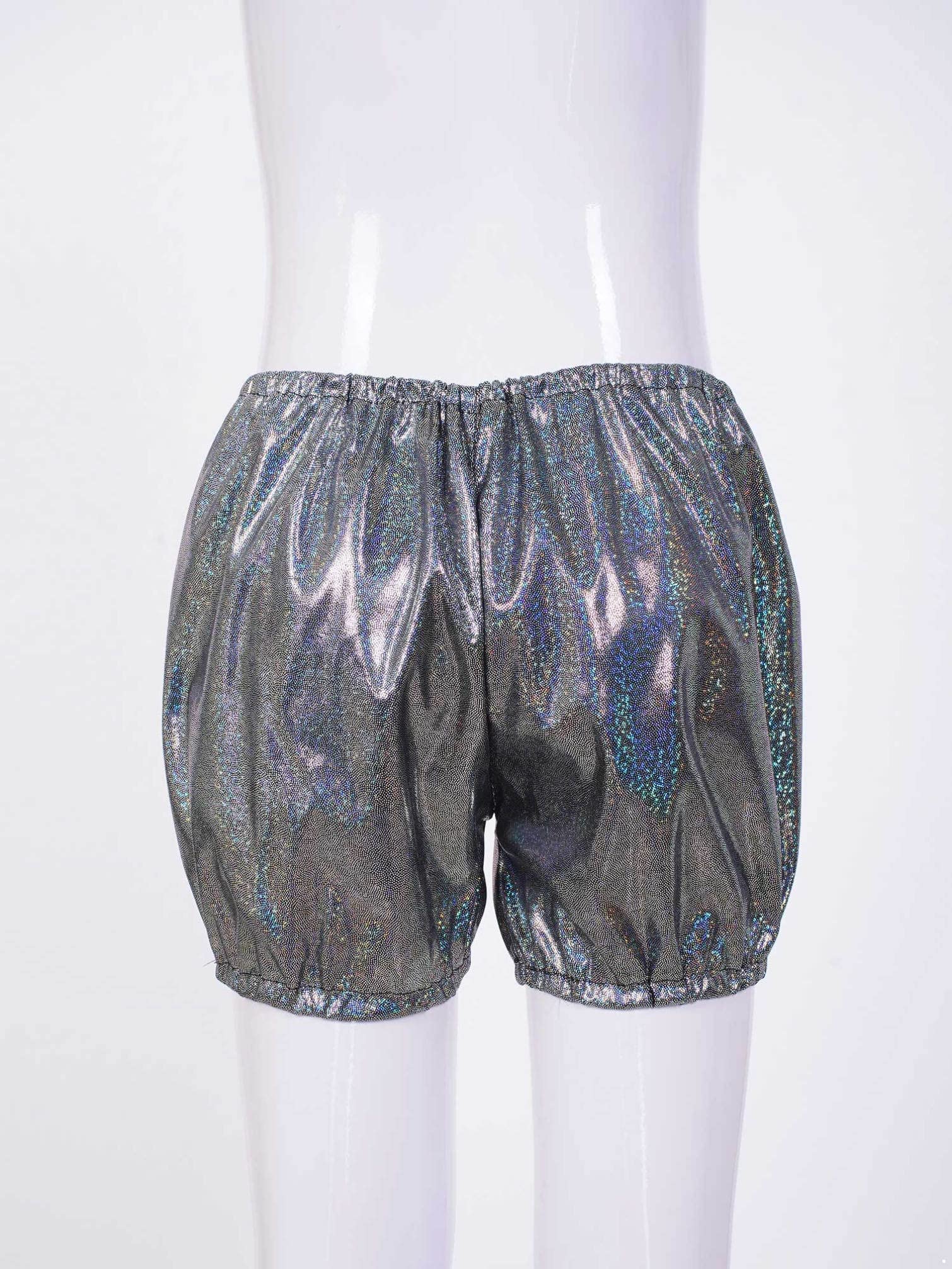 Shiny Metallic Dance Shorts for Kids - Boys & Girls Ballet, Gymnastics, Jazz Costume | Pumpkin Bloomers for Modern Dance & Performance