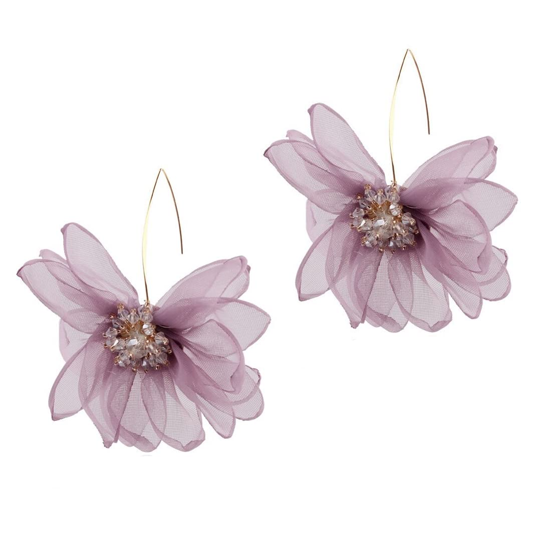 Yellow Chimes Earrings for Women | Purple Floral Drop Dangle Earrings | Trendy Boho Jewelry for Women and Girls | Perfect for Parties, Weddings & Everyday Wear