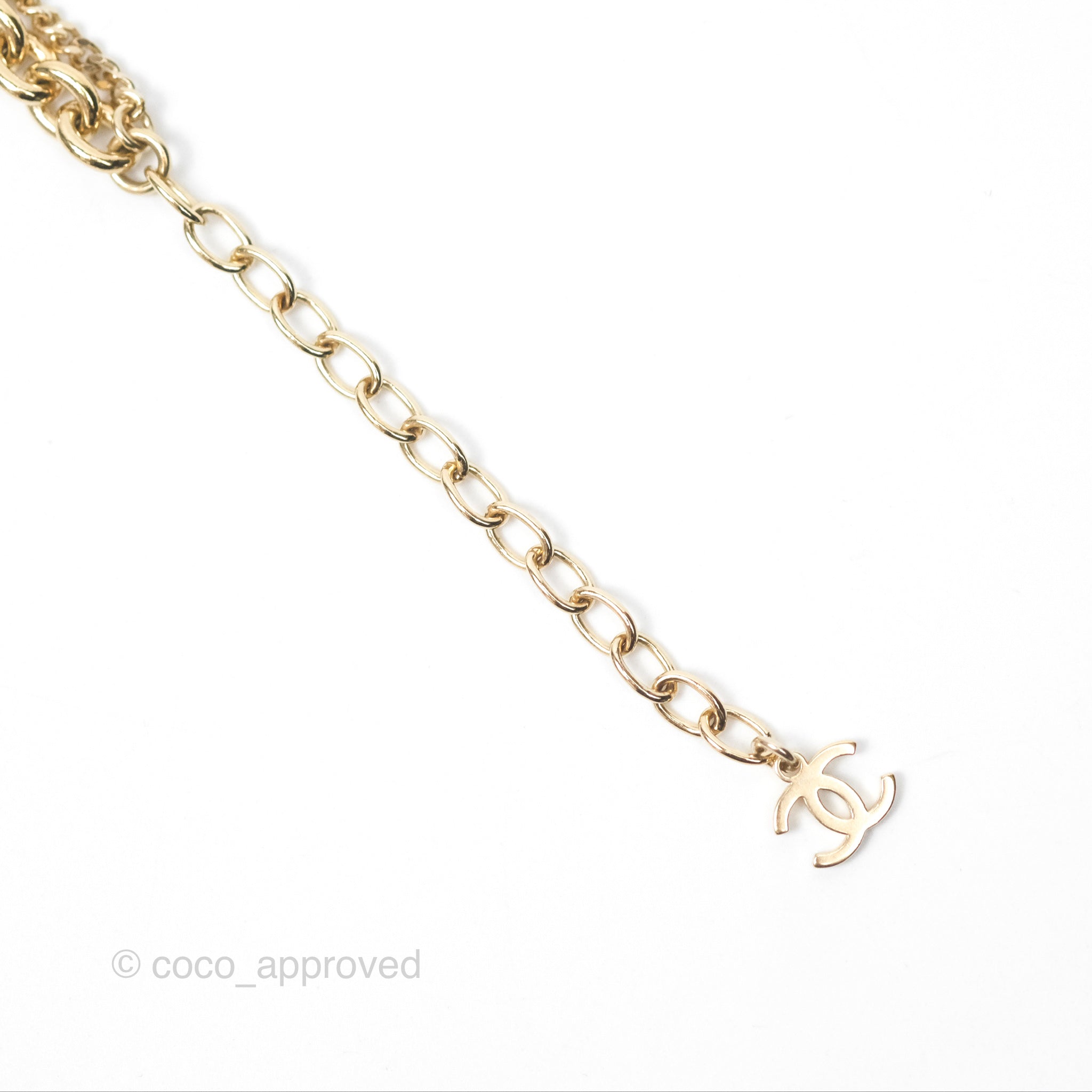 Chanel CC Logo Charm Necklace in 21K Gold Tone - Elegant Jewelry for Women, Perfect for Parties, Weddings & Special Occasions