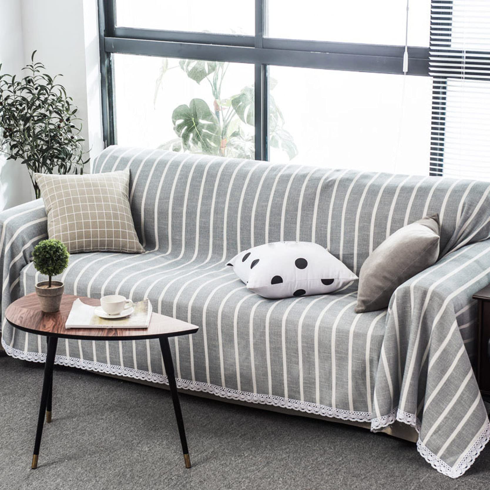 U-Shaped Non-Slip Sofa Cover - Breathable Polyester Furniture Protector with Anti-Skid Foam for Couches & Sectionals | Pet-Friendly Couch Slipcover for Dogs & Cats | Perfect for Living Room, Family Room & Pet Owners