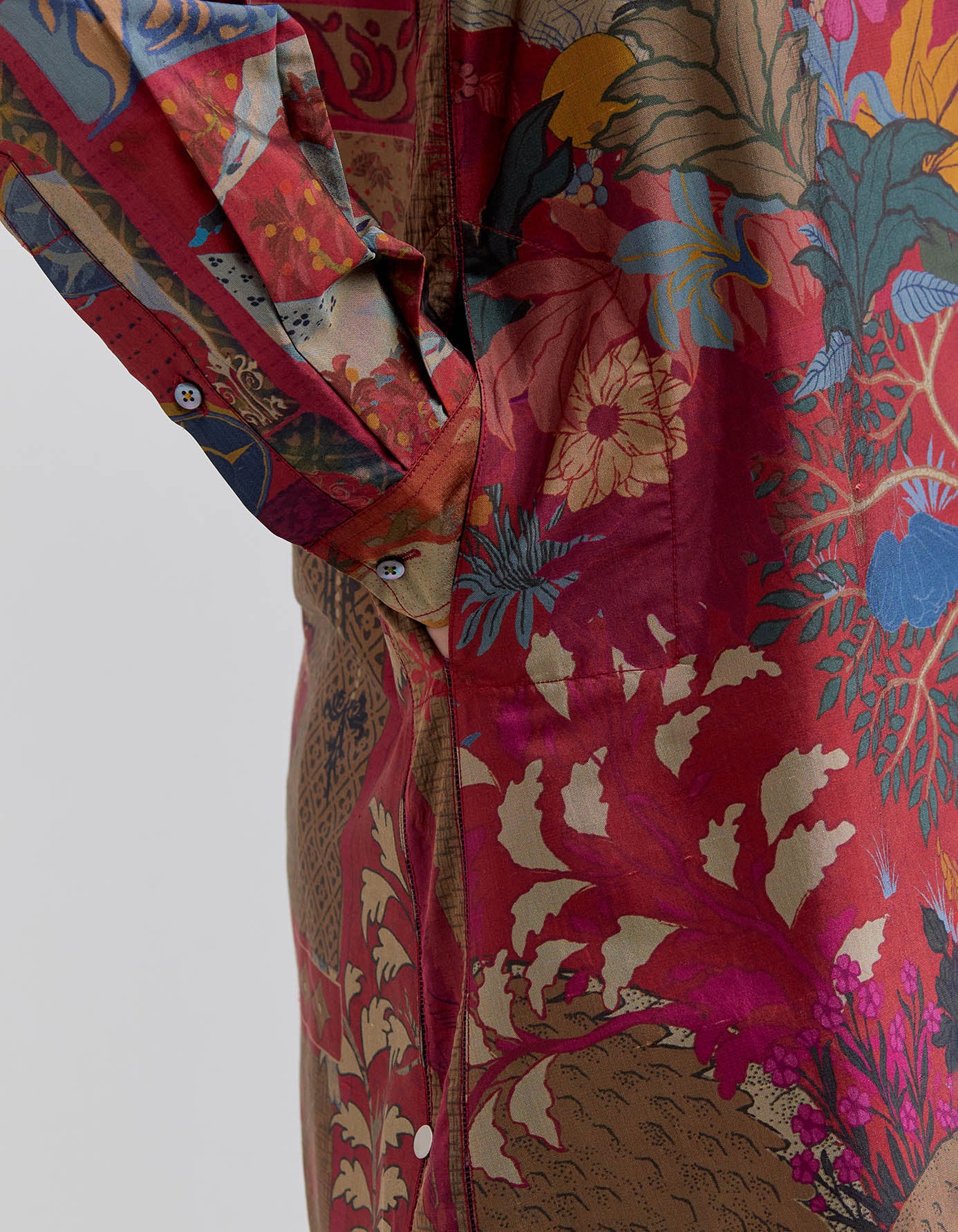 Elegant Silk Damask Bottom Pleat Trousers in Ink Blue - Perfect for Office Wear & Formal Occasions