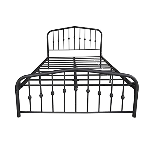 Sturdy 77.95 x 54.33 x 42.52 Inch Full Size Metal Bed Frame - Heavy Duty Platform Mattress Foundation with Easy Assembly | Durable Bed Structure for Home, Dorm, Guest Room & Apartment