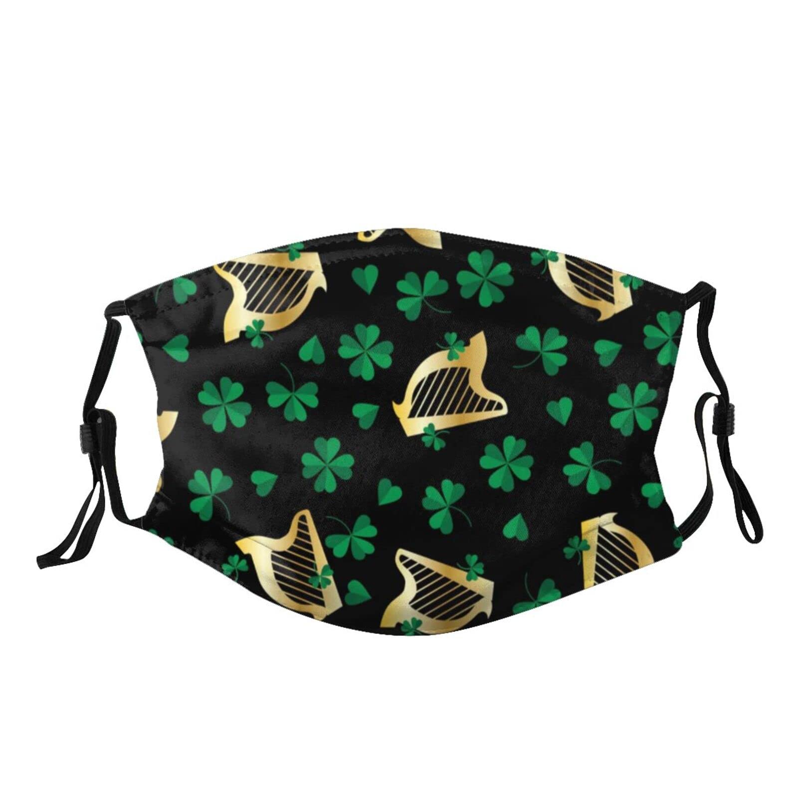 Clover St. Patrick's Day Face Mask for Adults - Reusable, Adjustable Bandana Balaclava with 2 Filters for Men & Women | Perfect for Festivals, Parades and Irish Themed Events