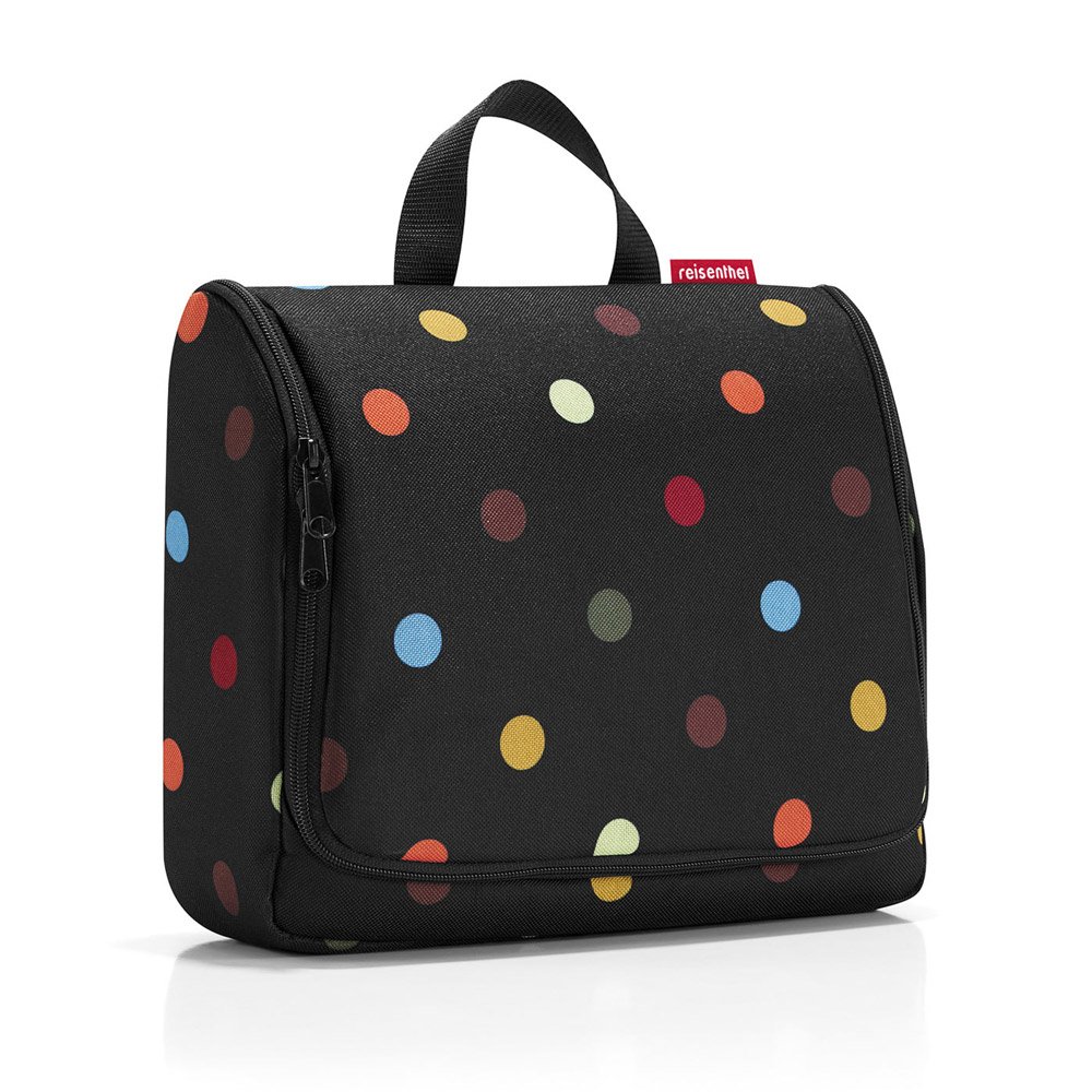 Reisenthel XL Hanging Travel Toiletry Bag with Dots Pattern - Waterproof Cosmetic Organizer for Women & Men - Perfect for Bathroom, Camping & Airplane Trips
