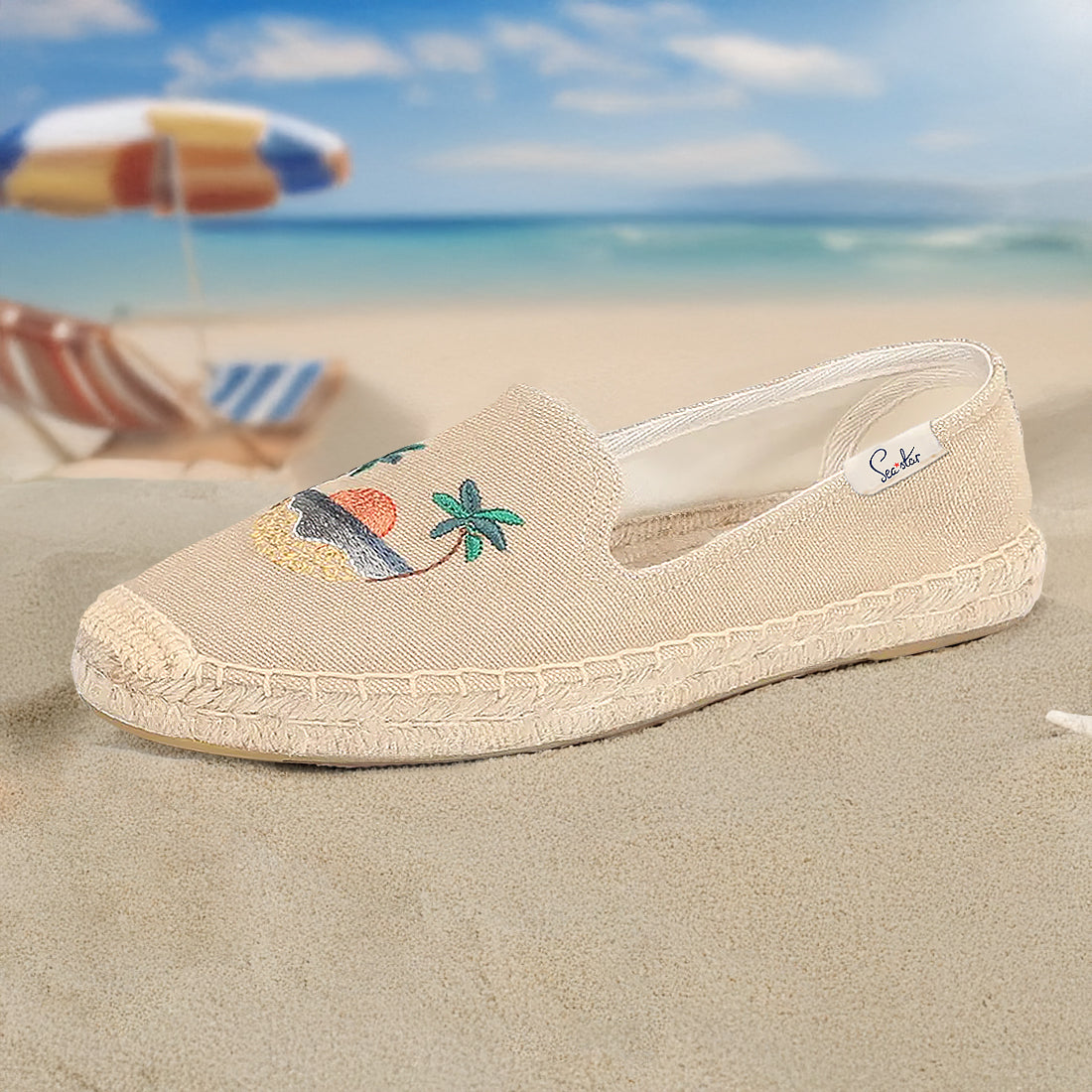 Bayside Beach Club Women's Espadrille Sandals - Sunset Ivory Color | Comfortable Summer Shoes for Beach, Vacation & Casual Outings