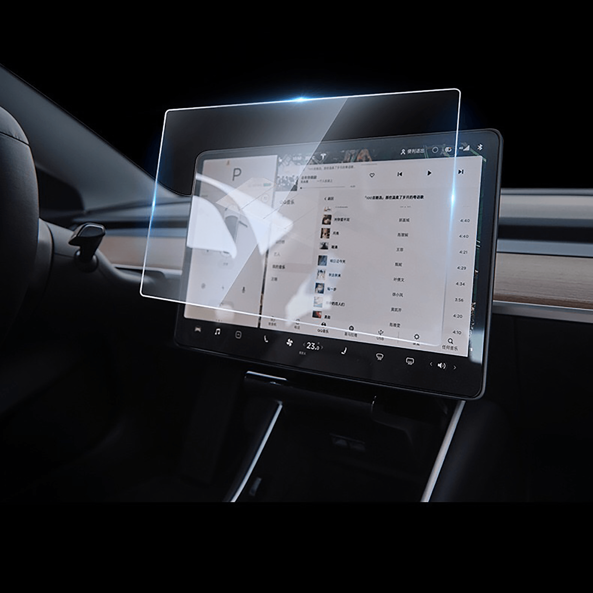 Premium Tempered Glass Screen Protector for Tesla Model 3 & Y - HD Clear, Anti-Scratch, Bubble-Free - Perfect for Touchscreen Protection While Driving