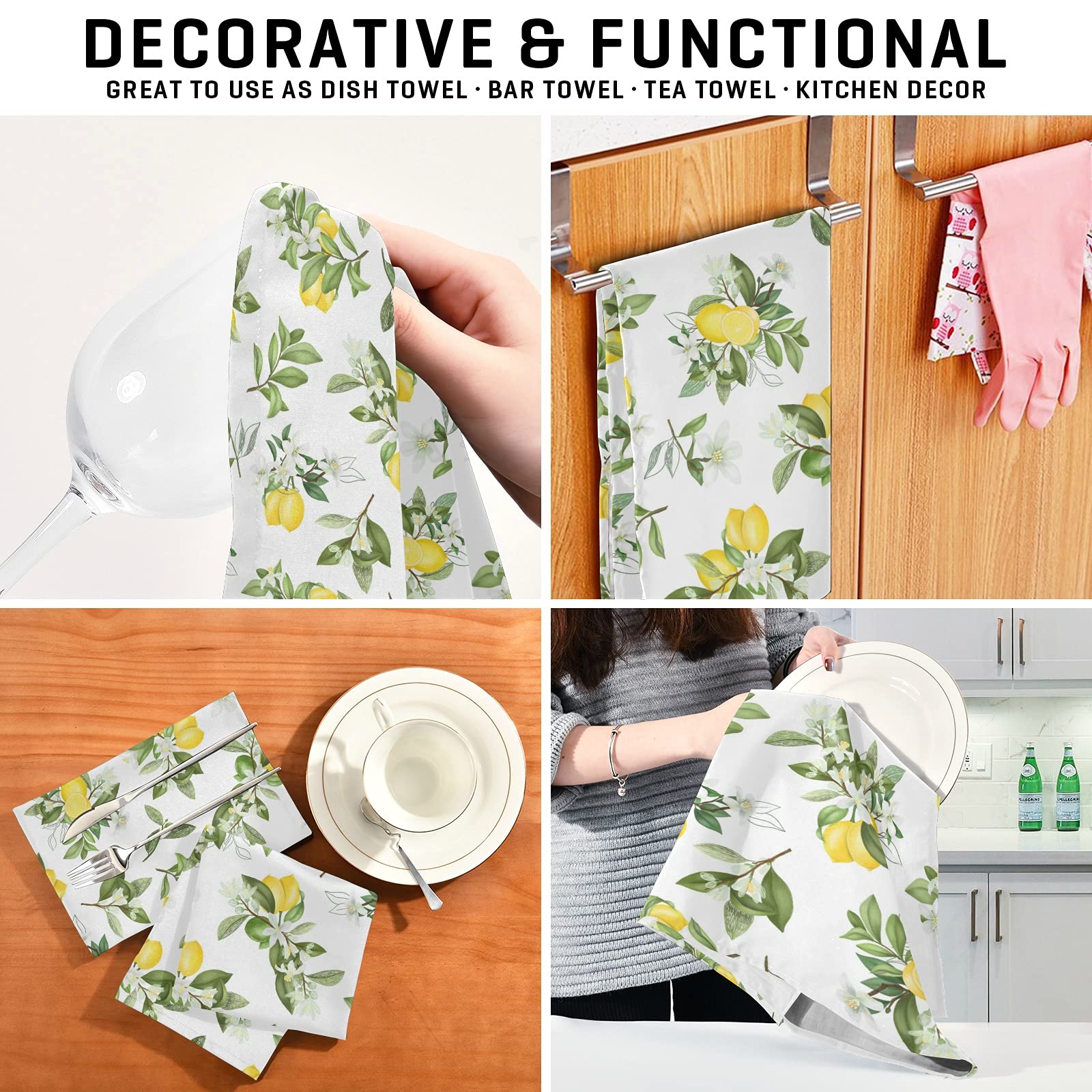 Premium Absorbent Kitchen Towels 4-Pack - Super Soft & Fast Drying Dish Cloths (28