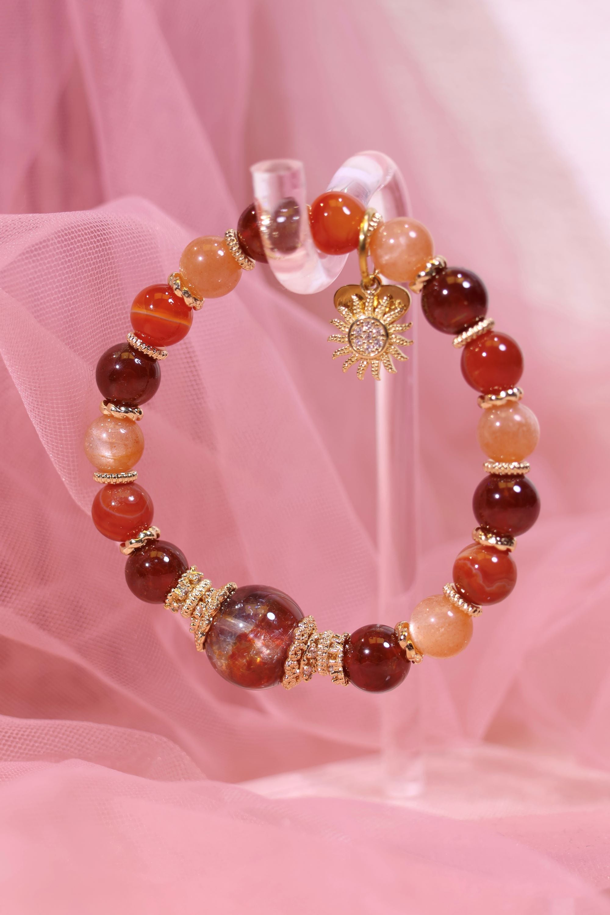 Royal Elements Fire Red Bracelet - Elegant Handmade Beaded Jewelry for Women | Perfect for Parties, Weddings & Everyday Wear