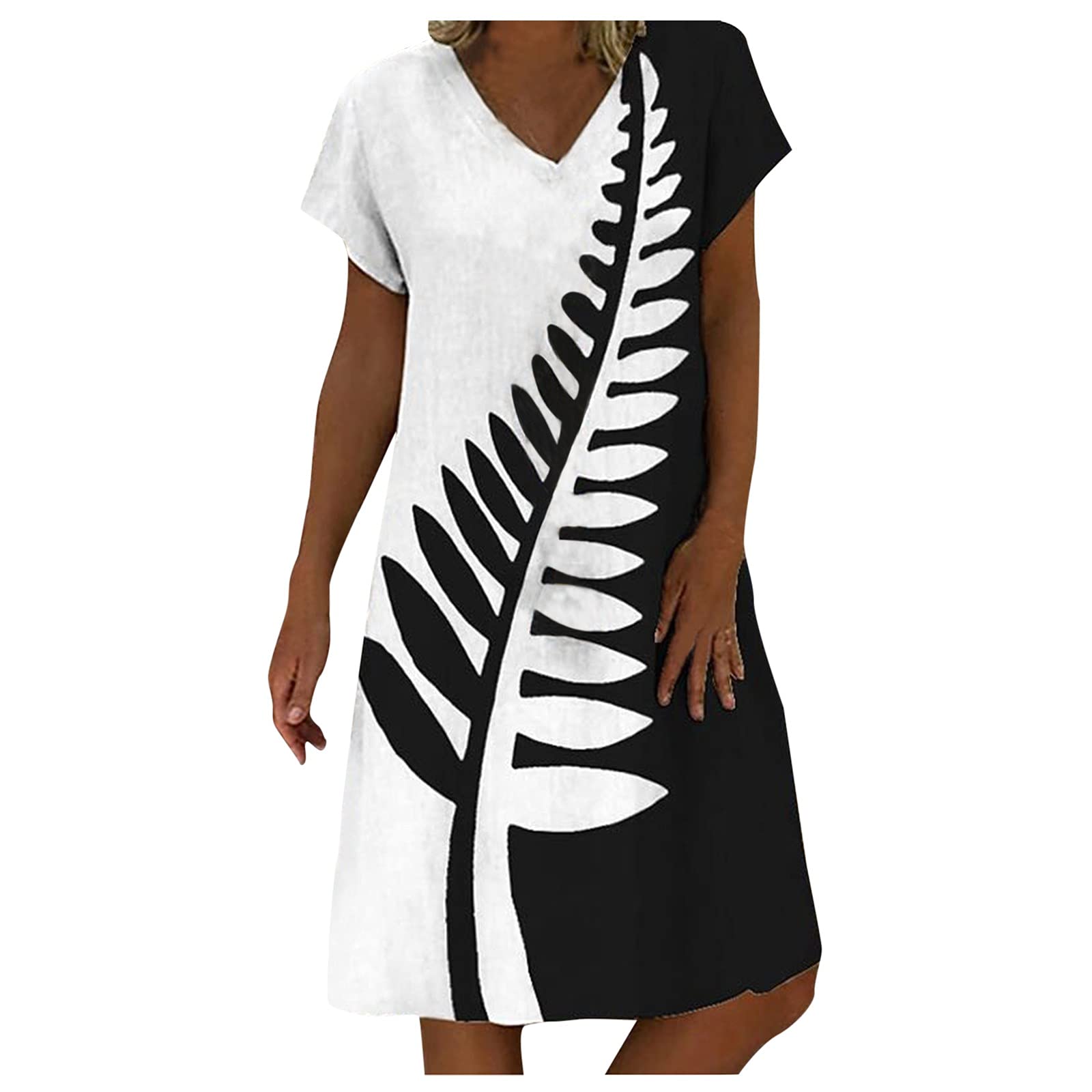 Women's Fashion Street Digital Multi Color Print Loose V-Neck Maxi Dress - Beach, Casual, Sundress, Party Wear for Summer Vacation & Outdoor Events