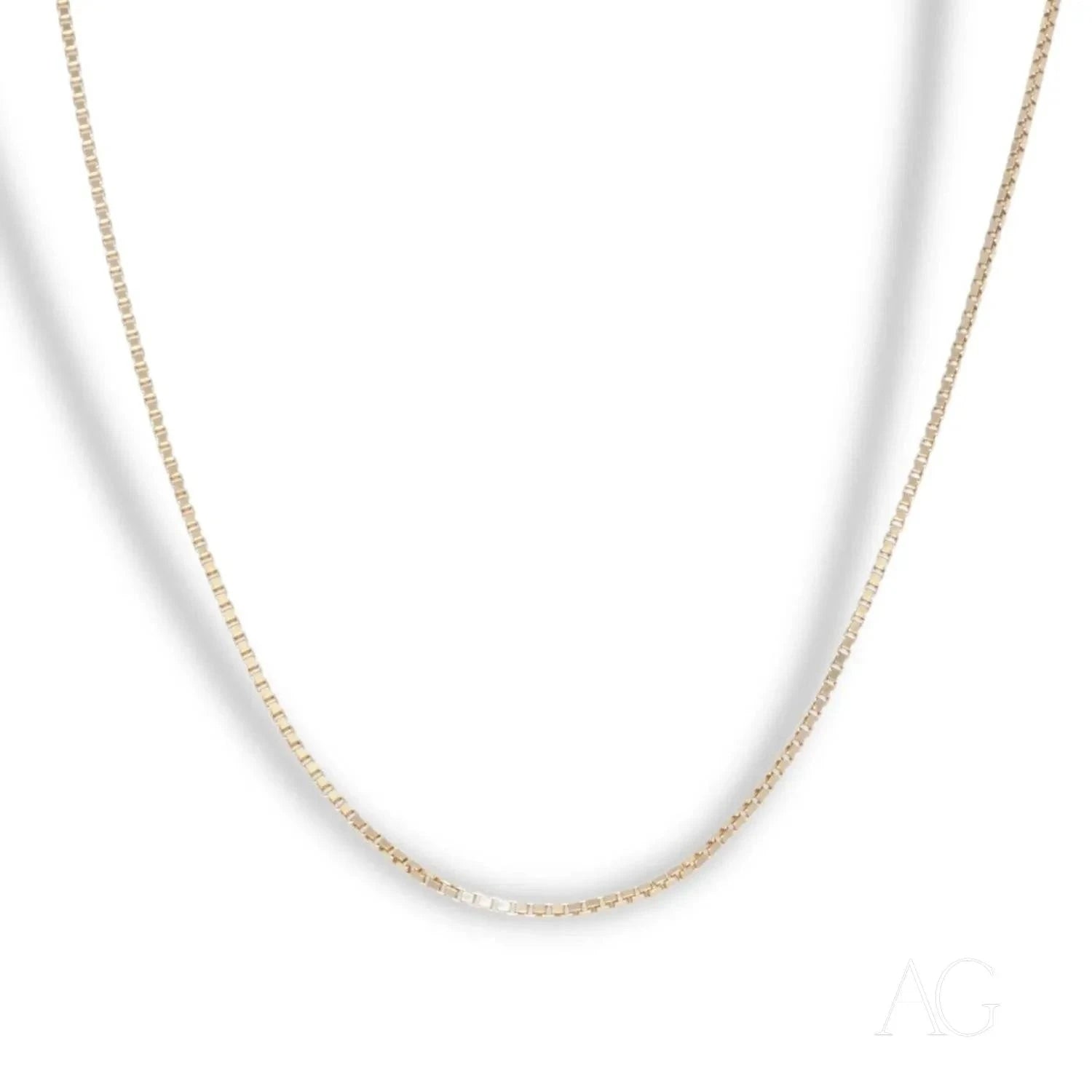 14K Gold Box Chain Necklace for Women - Elegant & Durable 14 Karat Solid Gold Jewelry - Perfect for Gifts, Parties & Everyday Wear