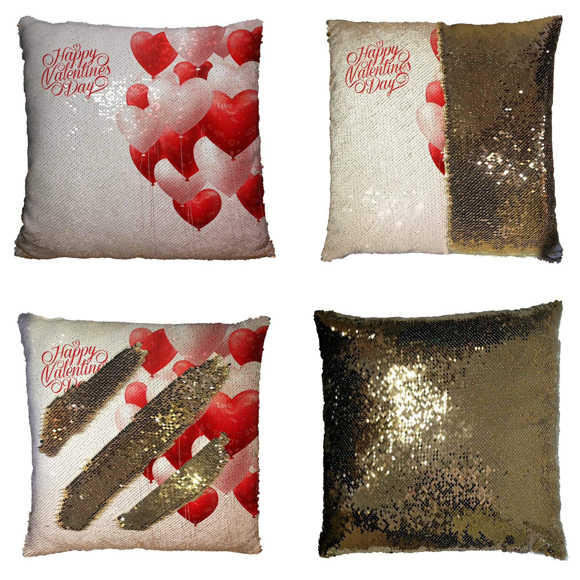 ECZJNT White and Red Heart Balloons Valentine's Day Pillow Case - 20x30 Inch Decorative Cushion Cover for Home Decor, Bedroom, Living Room, Romantic Gift