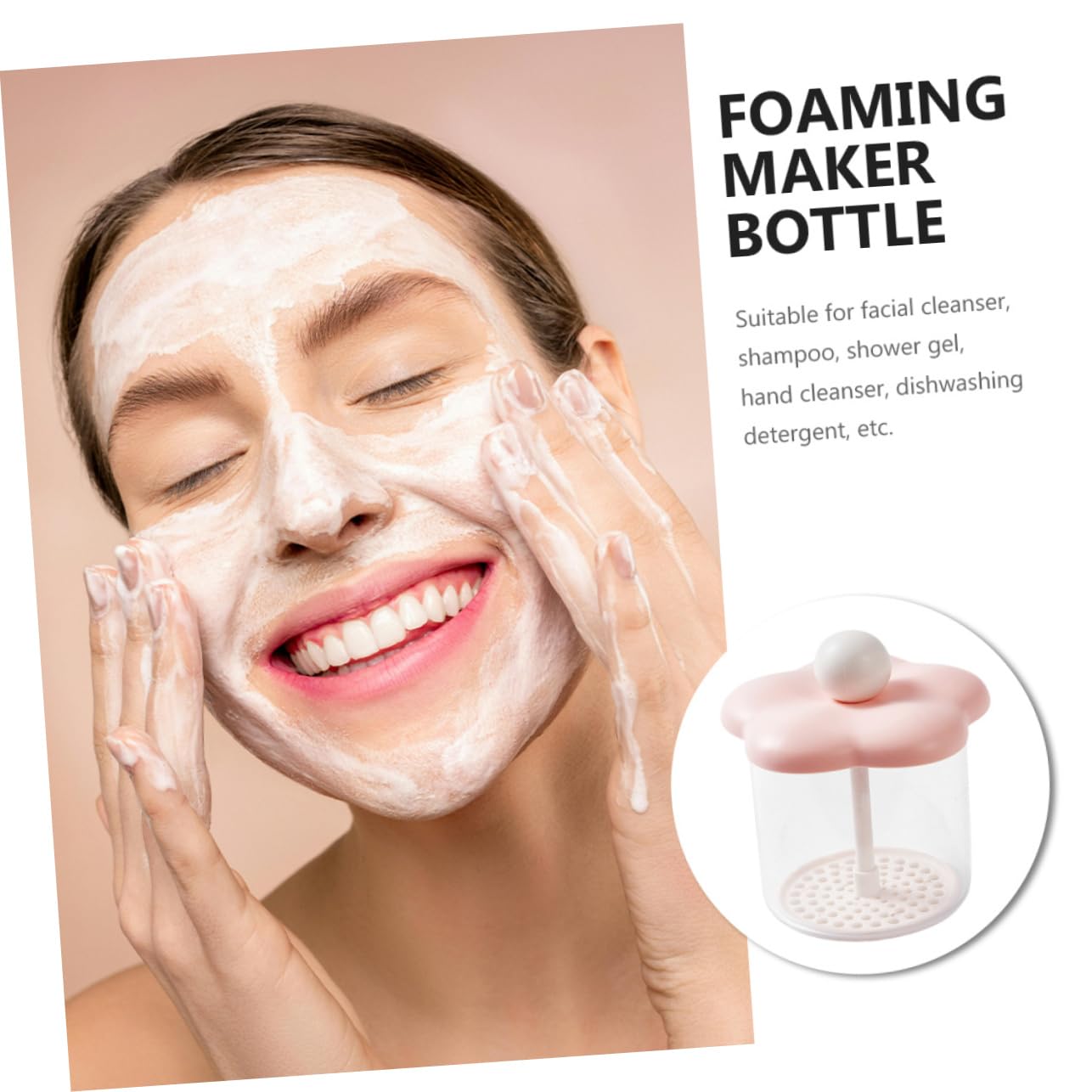 Healeved Bubble Face Wash & Cleansing Balm - Foaming Facial Cleanser with Moisturizing Cream, Sponge Dispenser & Bubble Maker for Deep Skin Cleansing | Perfect for Daily Skincare Routine & Spa-Like Experience at Home
