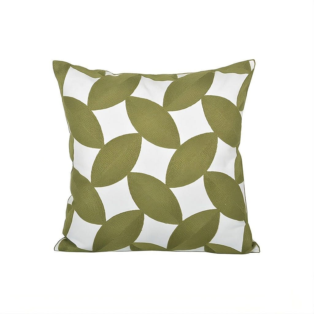 Sage Green Embroidery Throw Pillow Cover 18x18 - Bohemian Home Decor Cushion Case for Sofa, Bed, Living Room - Soft Cotton Decorative Pillowcase for Cozy Home & Gift Giving