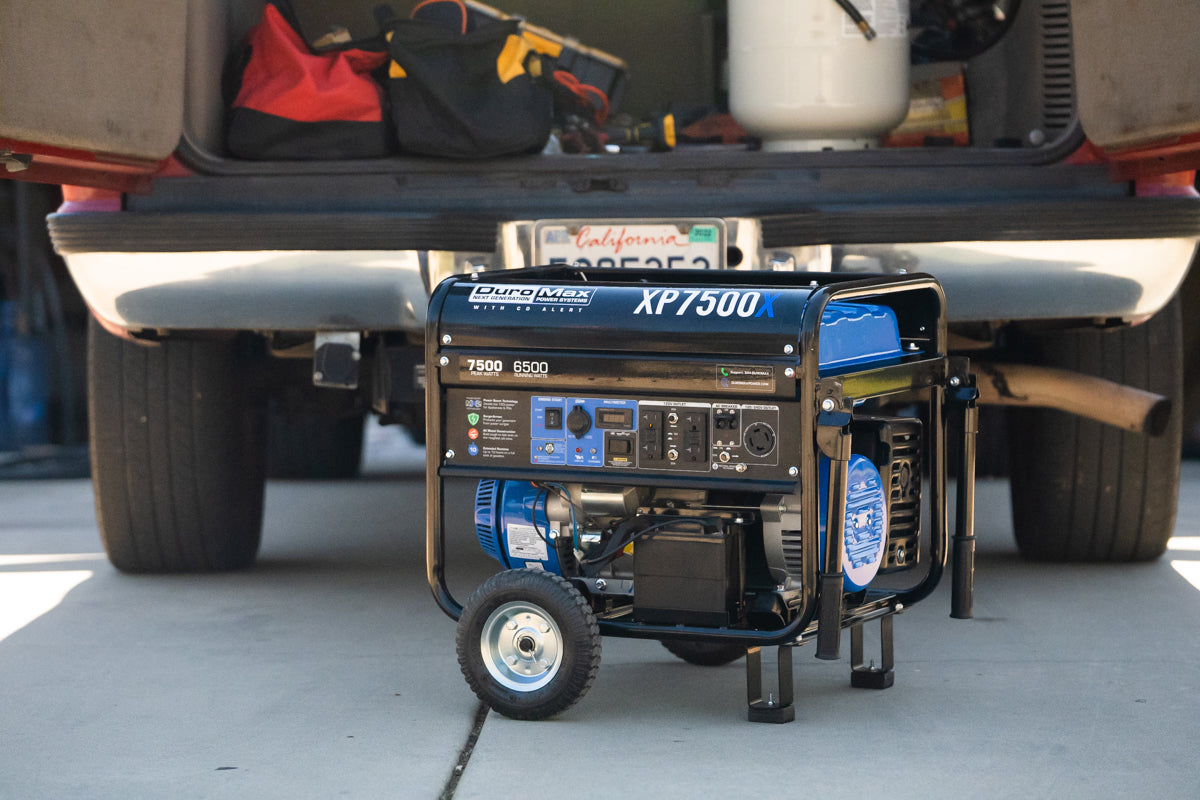 7,500 Watt Dual Fuel Portable Generator with CO Alert - Reliable Backup Power for Home, Camping & Outdoor Emergencies
