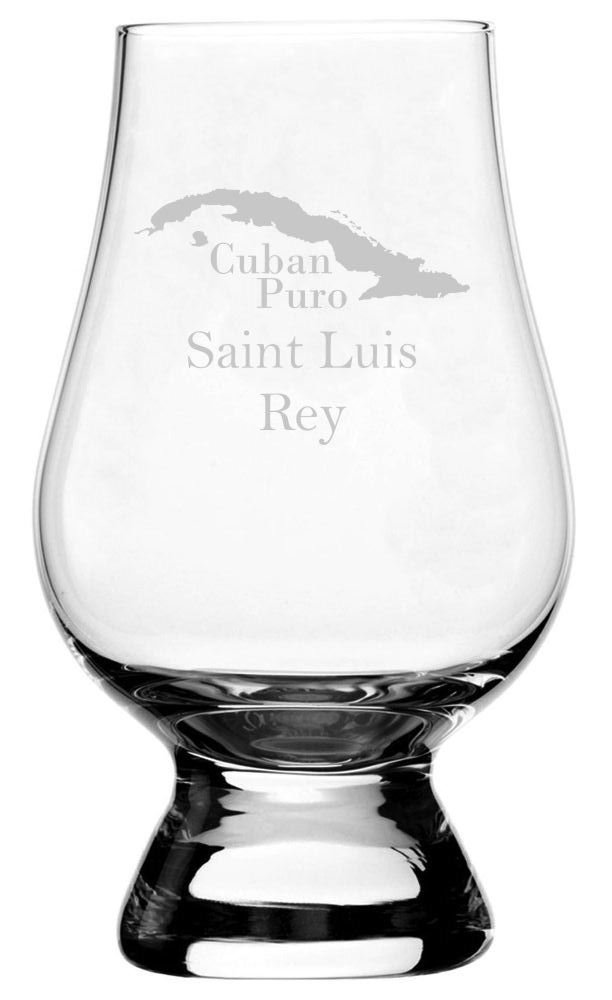 Saint Luis Rey Whisky Glass - Cuban Cigar Etched Crystal for Scotch Tasting