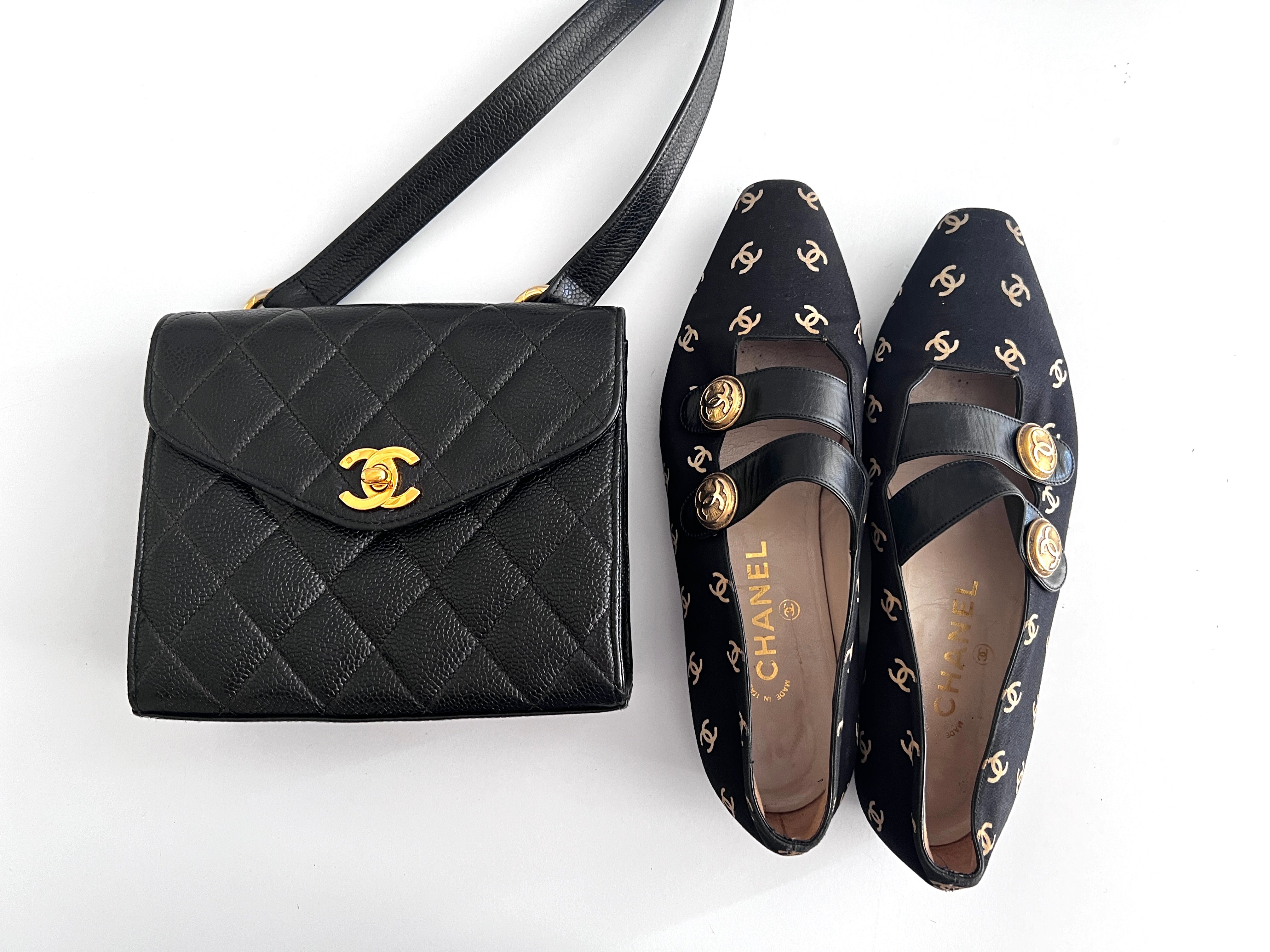 Vintage Chanel Canvas Logo Flap Shoes - Classic Designer Sneakers for Women | Perfect for Casual Outfits, Street Style & Fashion Events