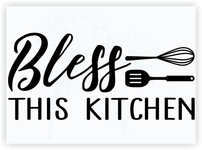 Bless This Kitchen Quote Vinyl Wall Decal - 36”x17