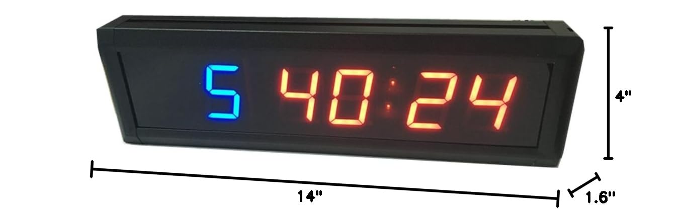 AZOOU Digital LED Wall Clock with Remote Control - Gym Timer, Boxing Stopwatch, Tabata Workout Clock for Fitness Training | Perfect for Home Gym, Boxing Studio & CrossFit Workouts