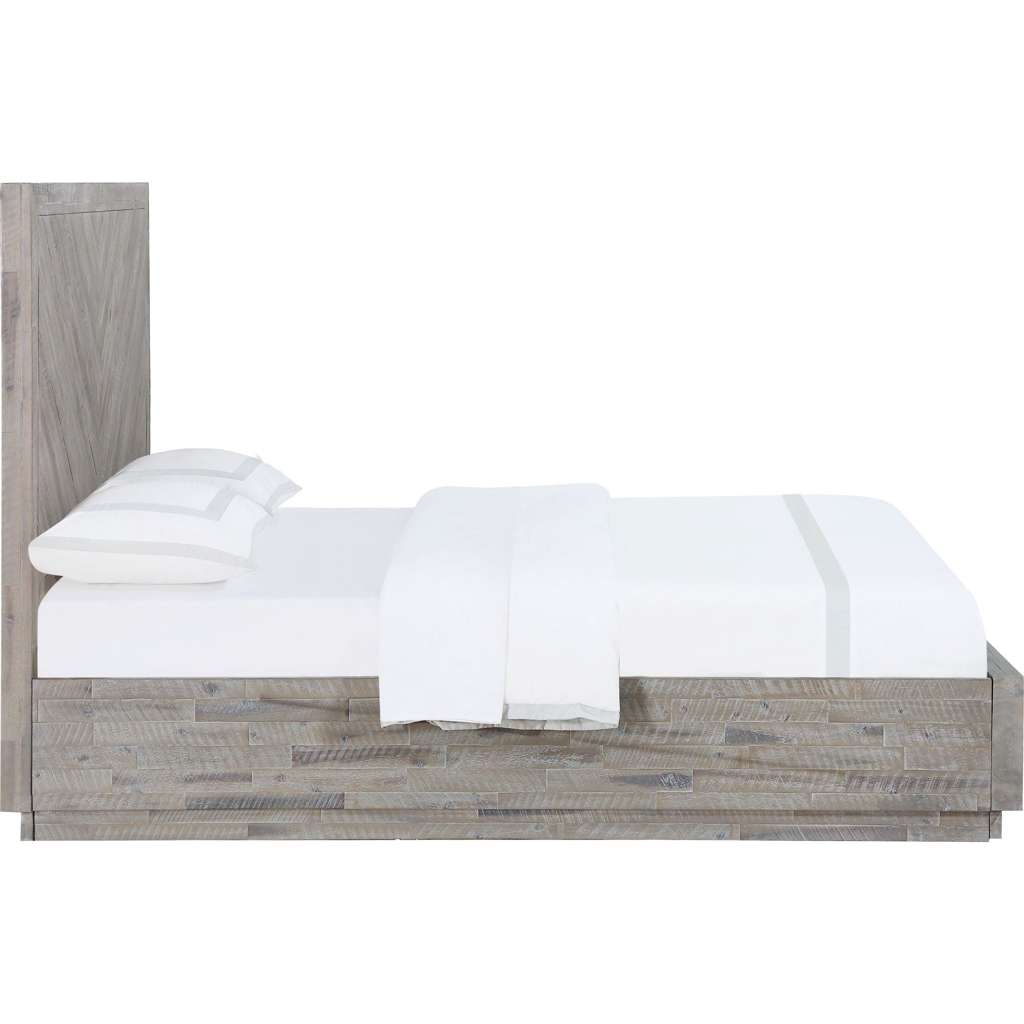 Rustic Latte Alexandra Storage Bed with Drawers - Queen Size Solid Wood Platform Bed Frame for Bedroom, Guest Room, Dorm - Perfect for Small Spaces & Extra Storage