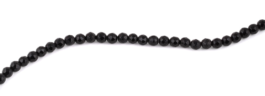 6mm Black Agate Faceted Gemstone Beads for Jewelry Making - DIY Bracelet, Necklace & Craft Supplies (Pack of 50) | Healing Crystal Beads for Meditation & Spiritual Gifts