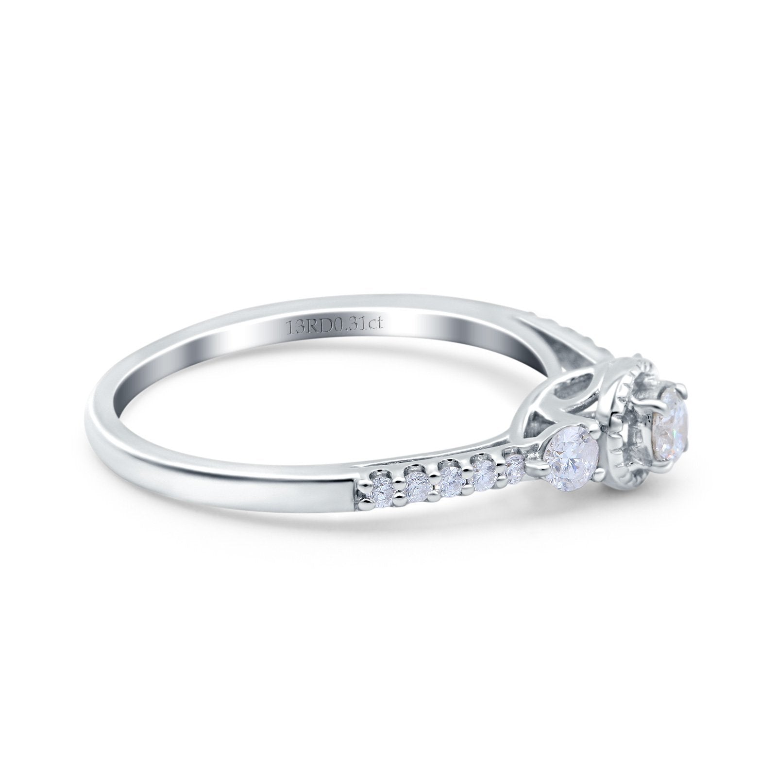 14K Gold 0.31ct Three Stone Vintage Round 5mm G SI Diamond Engagement Ring - Elegant Wedding Band for Proposals, Anniversaries & Bridal Jewelry (Perfect for Romantic Occasions & Special Celebrations)