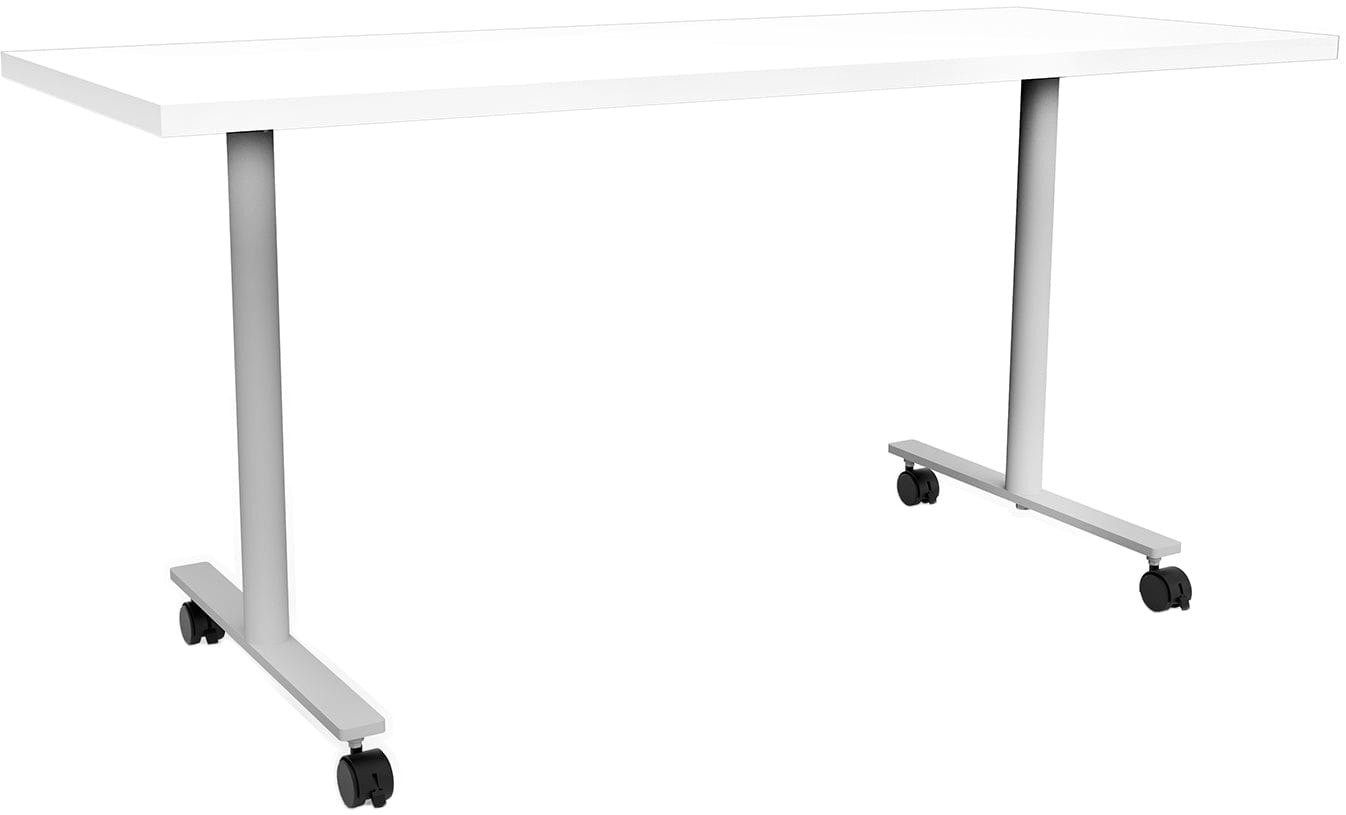 Safco JURNI 60 x 24 Inch Multi-Purpose Adjustable Height Table with T-Leg Base & Locking Casters - Perfect for Office, Classroom, Conference Room & Home Workspace [JN6024NFXTCA]