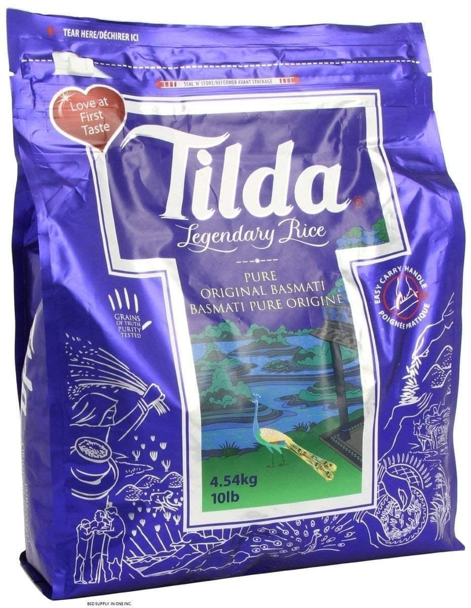 Tilda Legendary Pure Original Basmati Rice - 10lb Bag | Premium Long Grain Rice for Indian, Middle Eastern & Gourmet Cooking | Perfect for Biryani, Pilaf & Rice Bowls