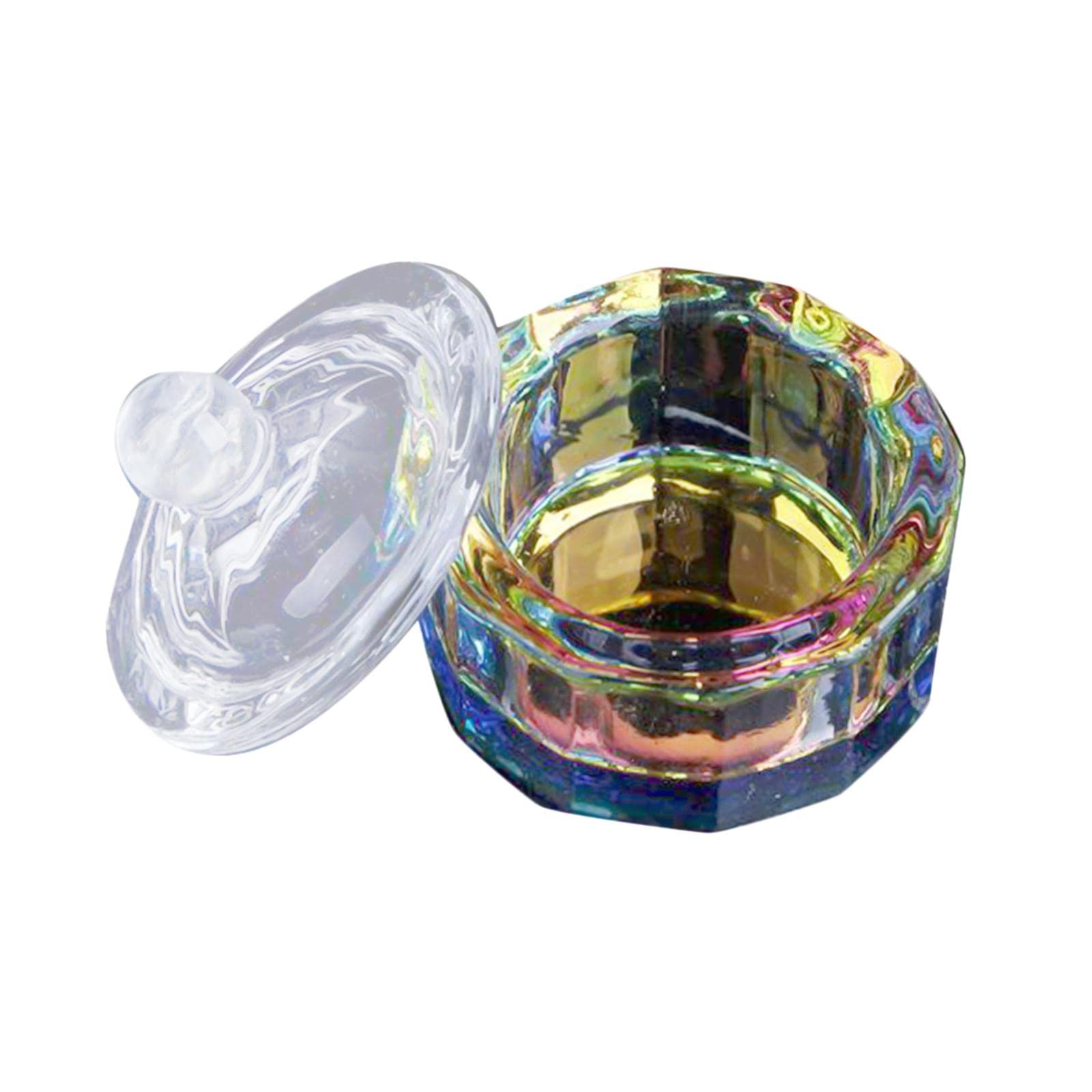 LOSA 12-Sided Dappen Dish Glass Bowl with Lid for Nail Art - Perfect for Acrylic, Gel, and Dip Powder Nail Designs