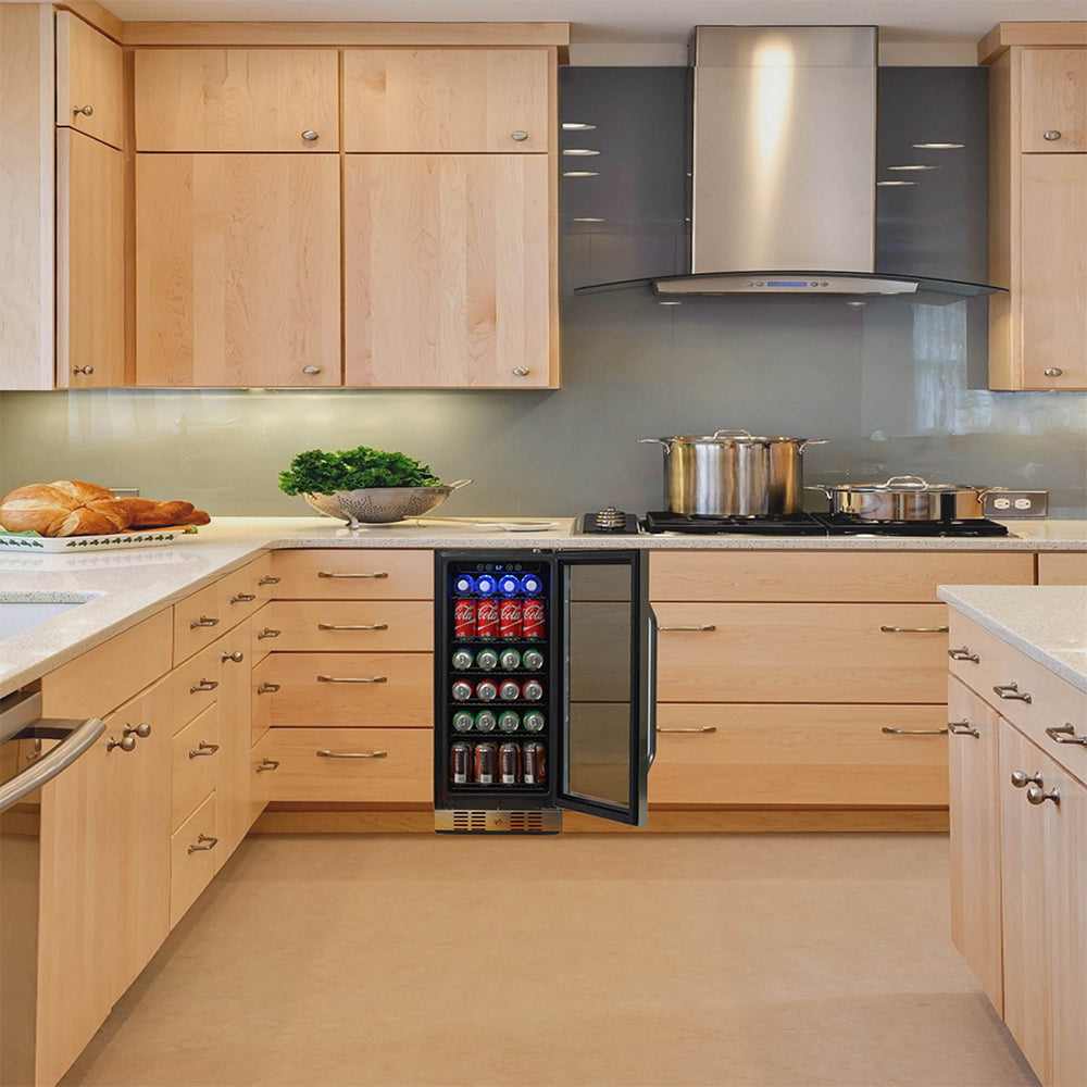 Newair® 96 Can Built-In Stainless Steel Beverage Refrigerator - Perfect for Home Bars, Office, and Entertaining Spaces