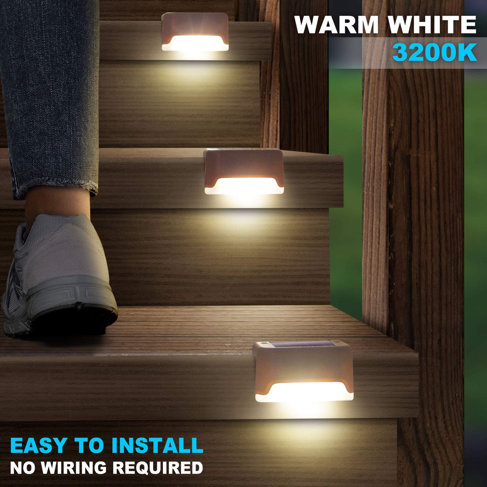 22-Pack Solar Deck Lights for Outdoor Stairs, Patio, Garden & Pathway - Waterproof LED Step Lights with Auto On/Off - Ideal for Backyard, Walkway & Landscape Lighting