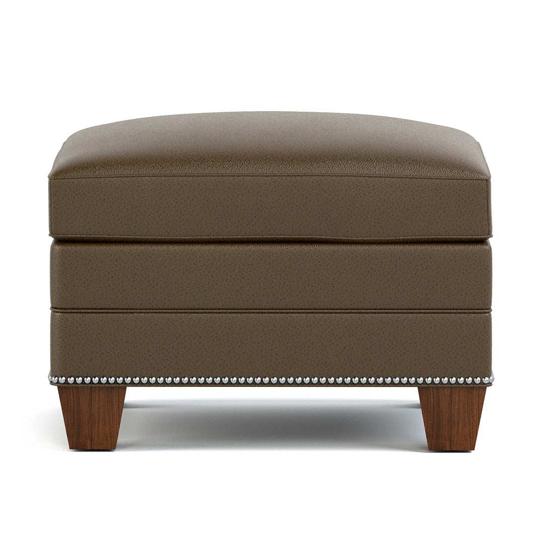Premium Genuine Leather Ottoman - Handcrafted Footrest & Storage Stool for Living Room, Bedroom & Office - Malden Leather Ottoman for Comfort & Style