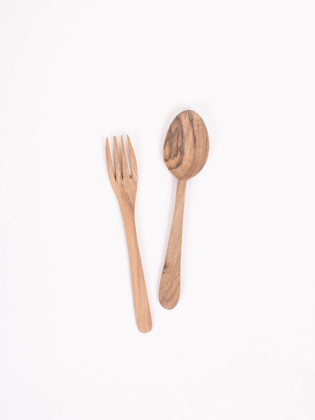 Premium Walnut Wood Fork and Spoon Set - Natural Wooden Cutlery for Dining, Camping & Picnics - Eco-Friendly Kitchen Utensils Gift Set