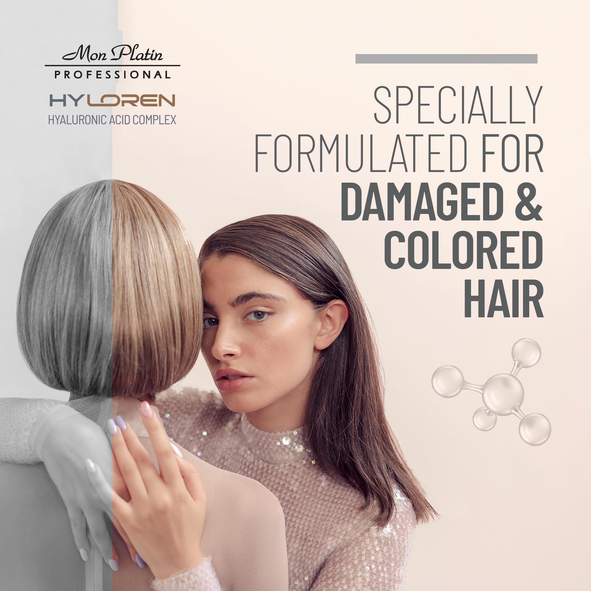 Mon Platin Professional HY LOREN Sulfate-Free Conditioner 500ml - Hydrating & Repairing Hair Treatment for Men & Women - Perfect for Damaged, Dry & Color-Treated Hair at Home or Salon