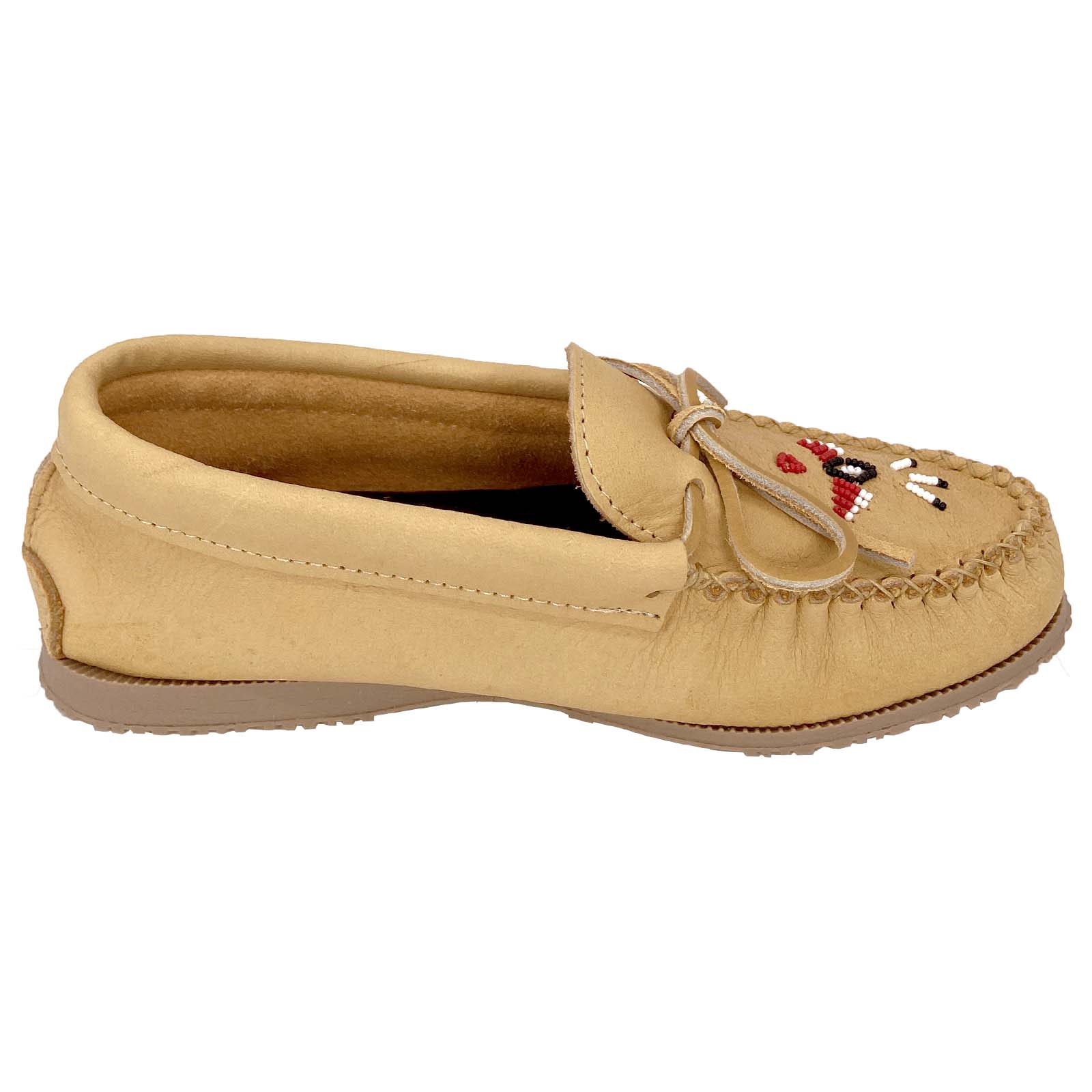 Women's Beaded Moccasin Shoes with Comfortable Rubber Sole - Perfect for Casual Wear, Indoor Slippers & Boho Fashion Outfits
